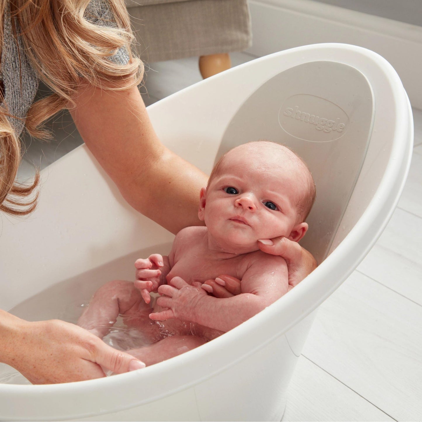 Newborn Baby Bath | Built in Support Bump and Soft Backrest | Suitable from Newborn | Bath Seat Support Includes Plug | Blossom Pink