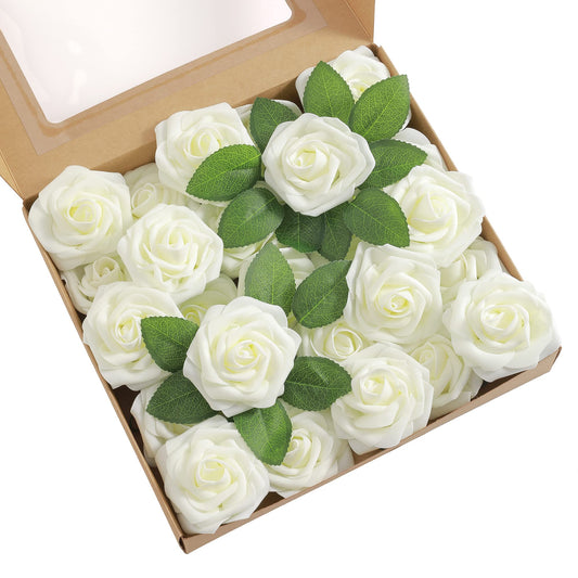 Artificial Flowers Combo, Fake Flowers for DIY Tables Centerpieces Baby Shower Bridal Shower Wedding Bouquet Arrangements Party Candle Holder Cake Decor Flower Home Decorations