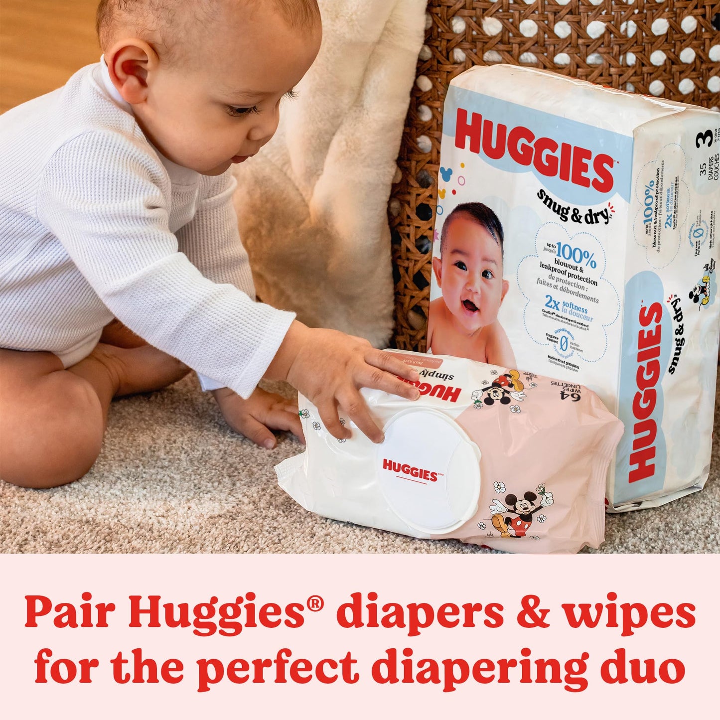 Huggies Simply Clean Fresh Scent Baby Wipes, 3 Flip-Top Packs of 64 (192 Wipes Total), Packaging May Vary