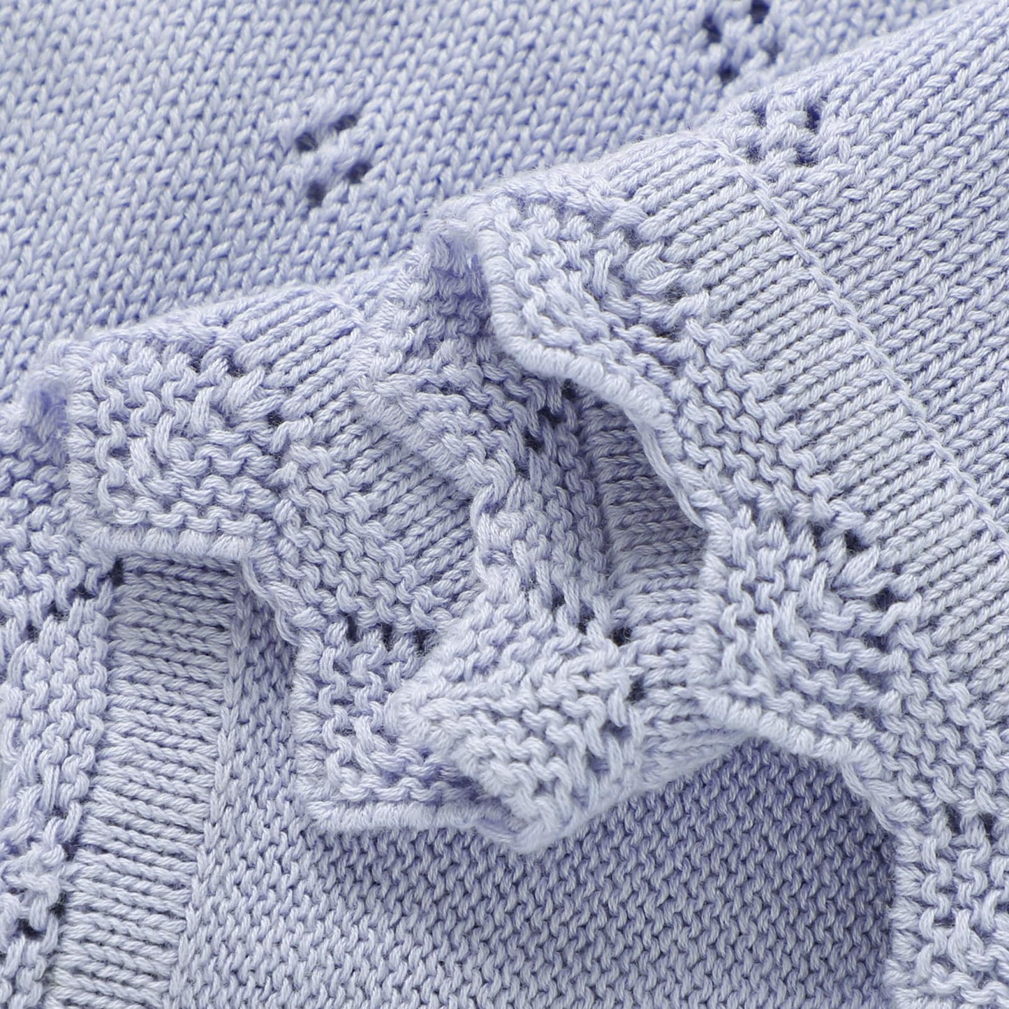 mimixiong Cotton Baby Blanket Knitted Crochet Receiving Crib Nursery Swaddling Blankets for Newborn Baby Boy Girl Off White 30x40 Inch