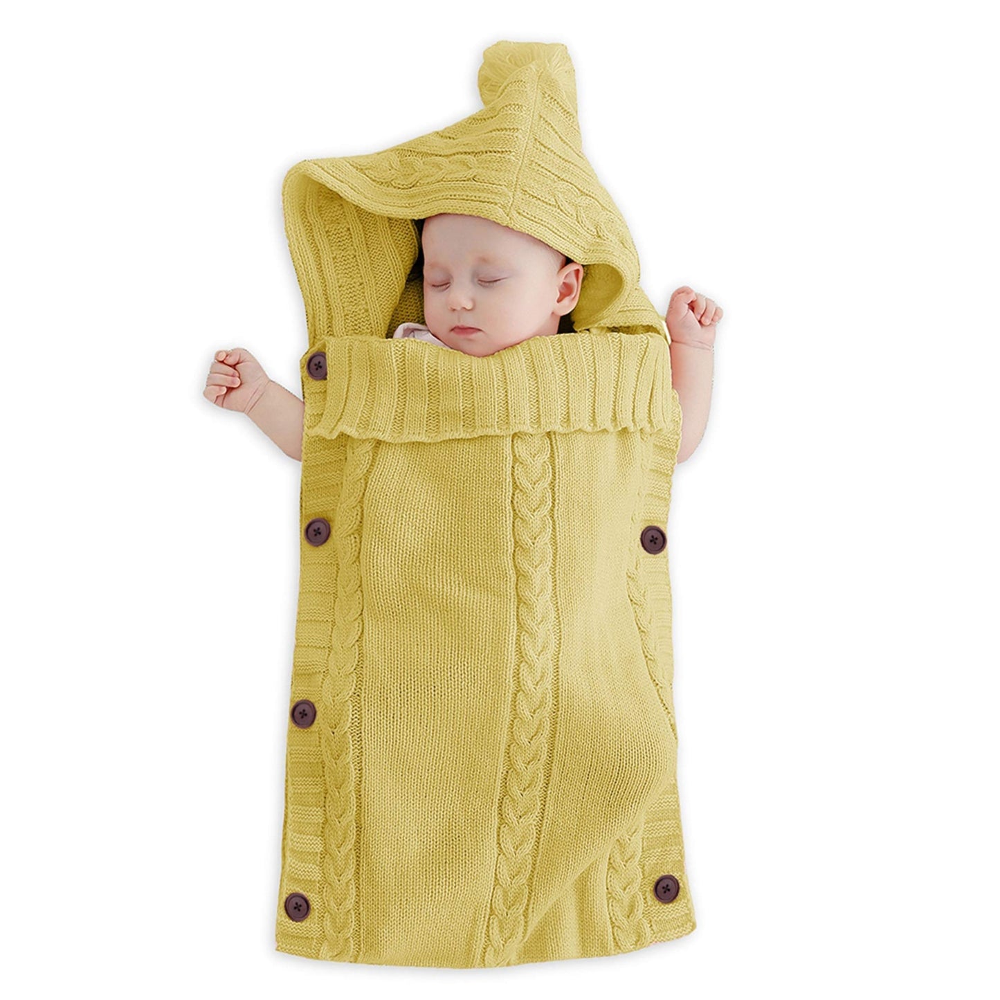XMWEALTHY Newborn Baby Wrap Swaddle Blanket Knit Sleeping Bag Receiving Blankets Stroller Wrap for Baby(Dark Gray) (0-6 Month)