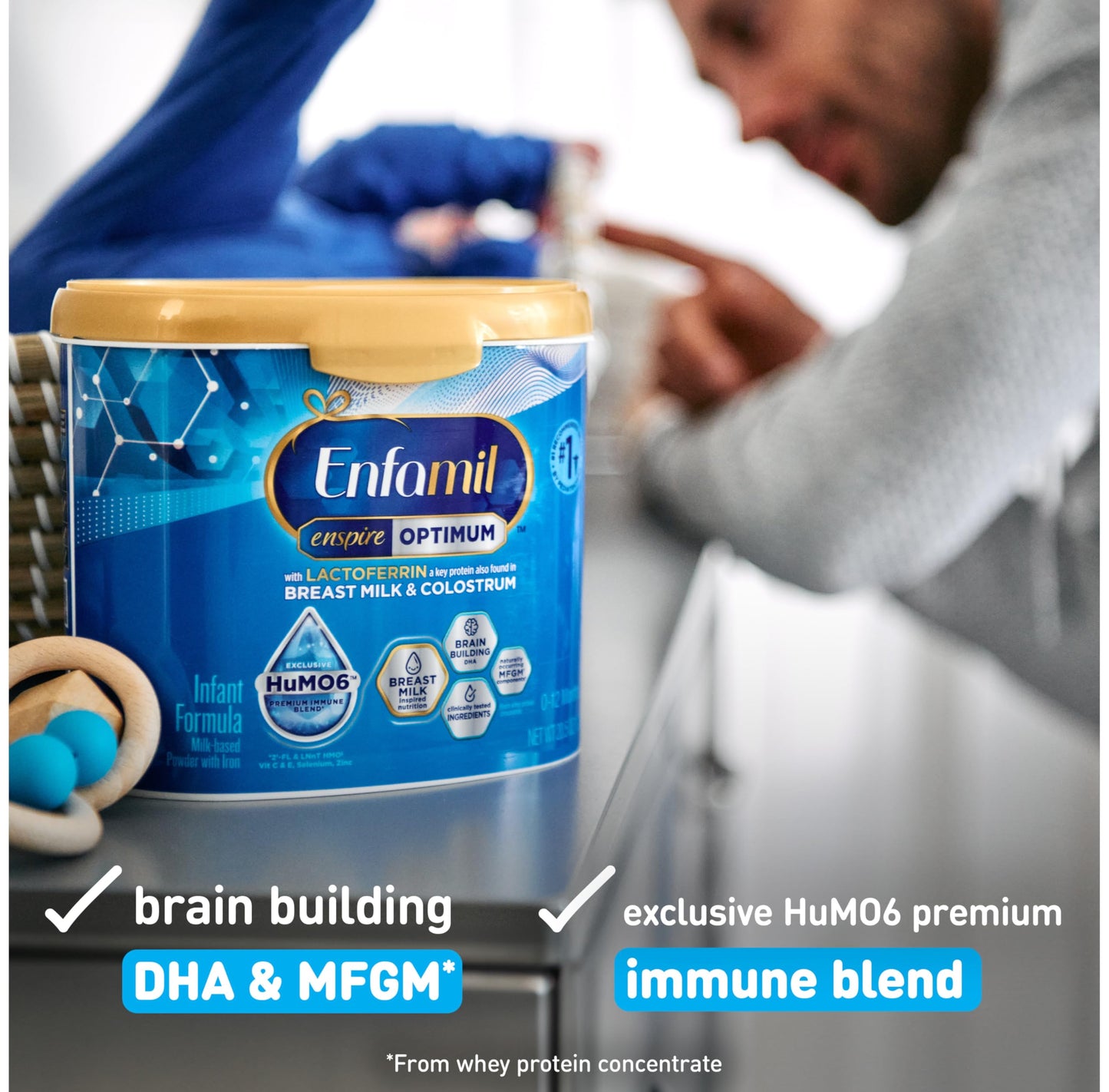 Enfamil Optimum Baby Formula, Our Closest Formula to Breast Milk, Immune-Supporting Lactoferrin also found in Breast Milk, Brain-Building DHA, 20.5 Oz