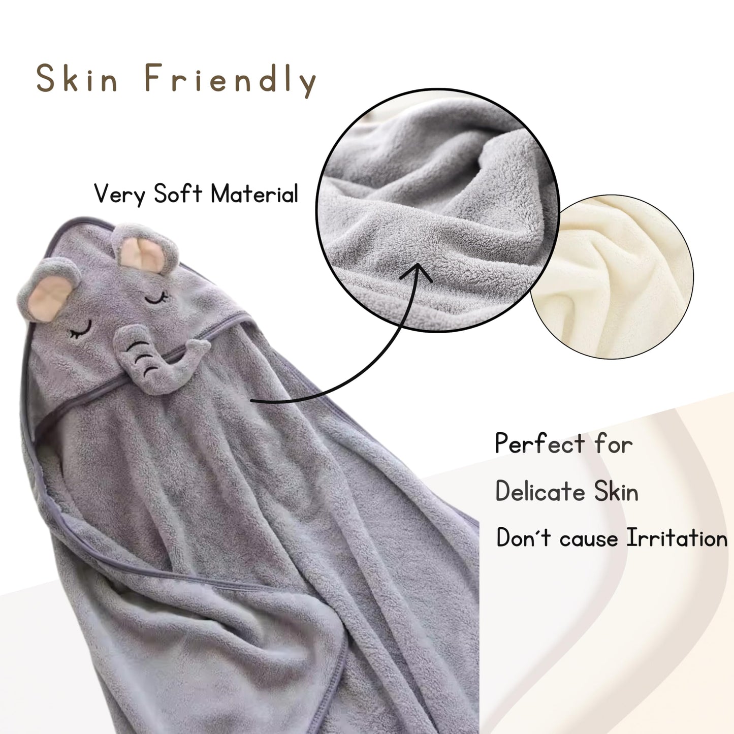 2 Pack Soft Baby Bath Towels with Cute Design. Absorbent Baby Towels for Newborn Gift Set of Hooded Towels for Baby Boys Girls and Neutral (Pink)