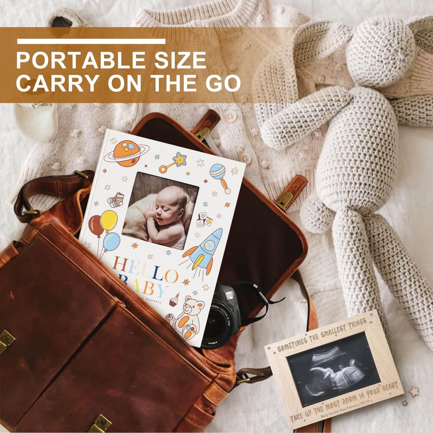 Lanpn Baby Photo Album 4x6 300 Pockets, Linen Newborn Bebe Ultrasound Photo Album with Memo Writing Area, Cover Photo Book, Picture Album for kids, Baby Girl Boy Memory Book Keepsake Colorful