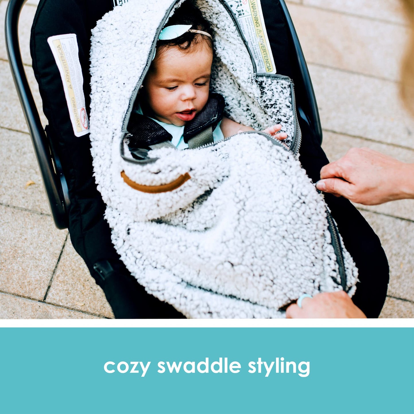 JJ Cole Bundleme - Original, Baby Bunting Bag, Winter Protection for Baby Car Seats and Strollers, Graphite