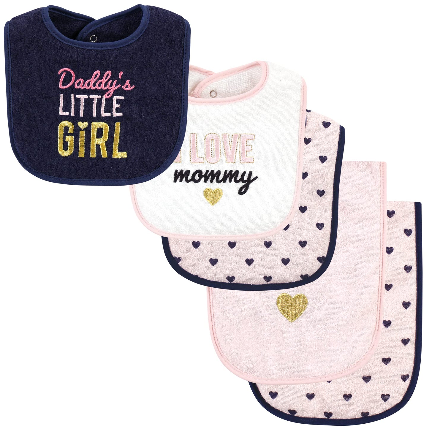Hudson Baby Unisex Baby Cotton Terry Bib and Burp Cloth Set, Dinner Date, One Size