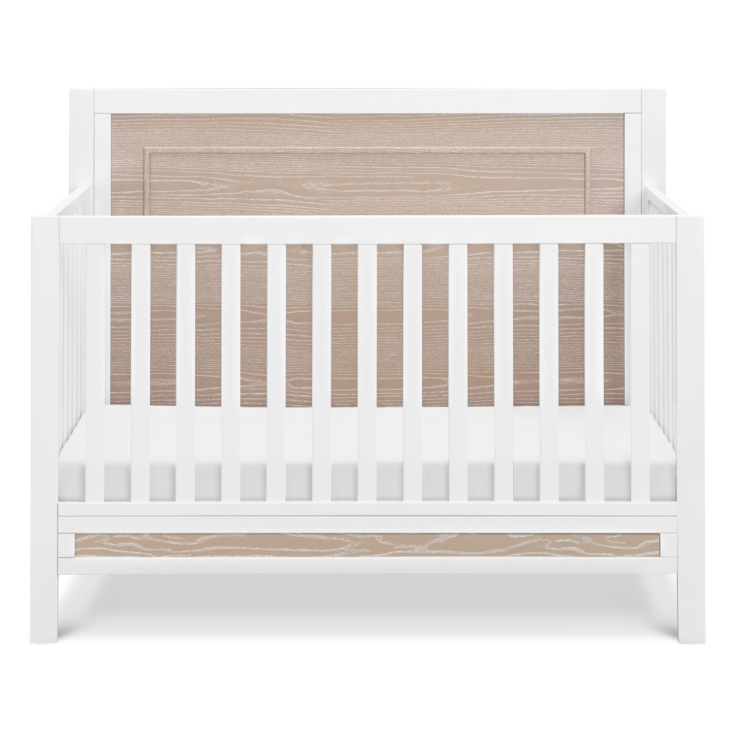 Carter's by DaVinci Radley 4-in-1 Convertible Crib in White & Coastwood, Greenguard Gold Certified
