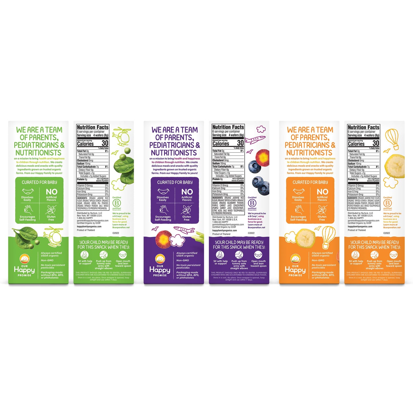 Happy Baby Organics Yogis Freeze-Dried Yogurt & Fruit Snacks, Variety Pack, 1 Ounce (Pack of 6)