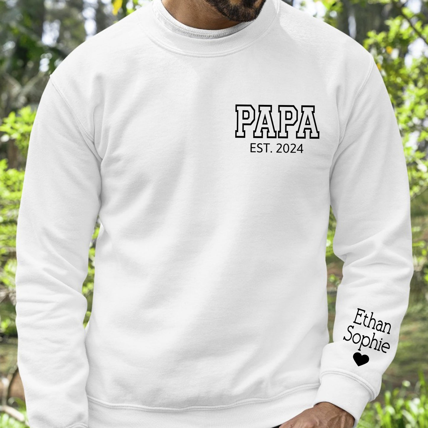 Personalized Dad Est Hoodie with Kids Names - Papa Shirt, New Dad Gift, Fathers Day Hoodie