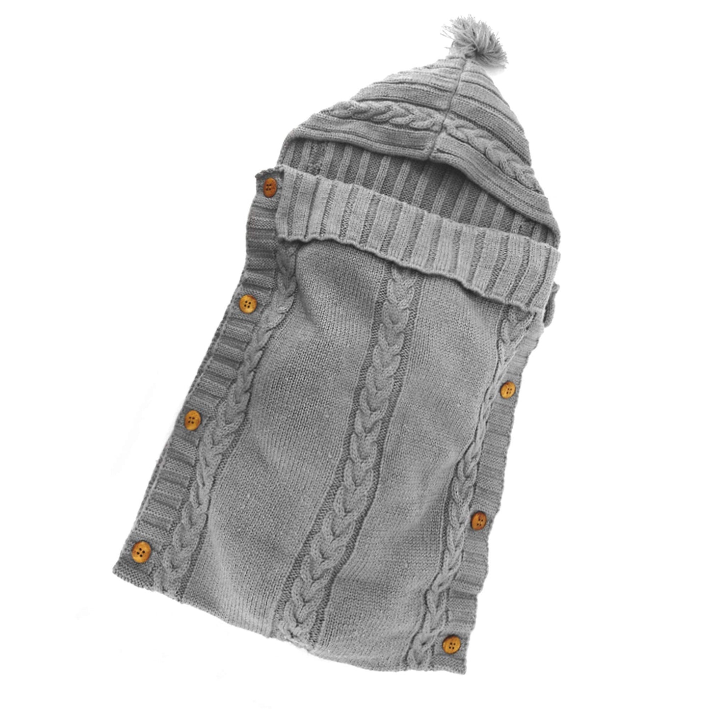 XMWEALTHY Newborn Baby Wrap Swaddle Blanket Knit Sleeping Bag Receiving Blankets Stroller Wrap for Baby(Dark Gray) (0-6 Month)