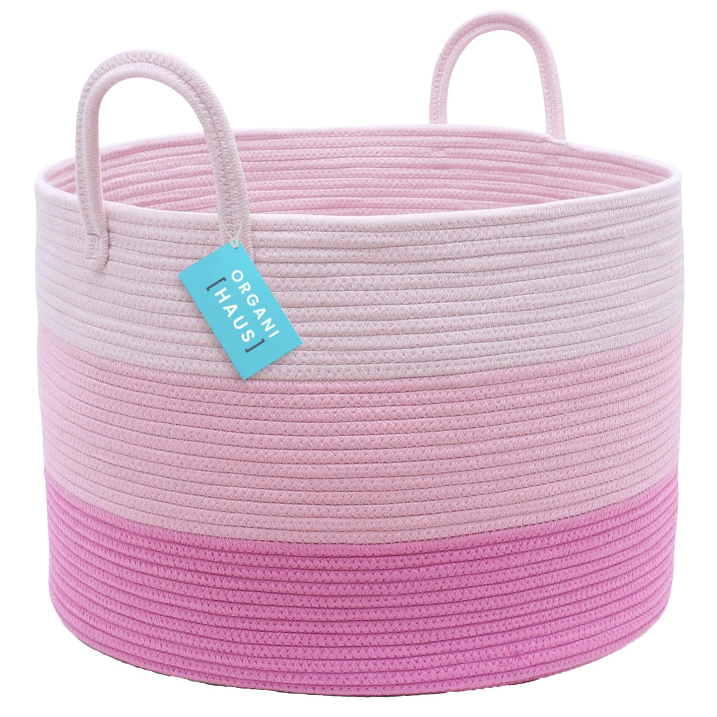 OrganiHaus Large Blanket Basket for Living Room 20x13, Rainbow Rope Basket for Classroom Organization, Toy Storage Basket, Woven Kids Laundry Basket, Baby Toy Box, Cute Storage Basket, Nursery Hamper