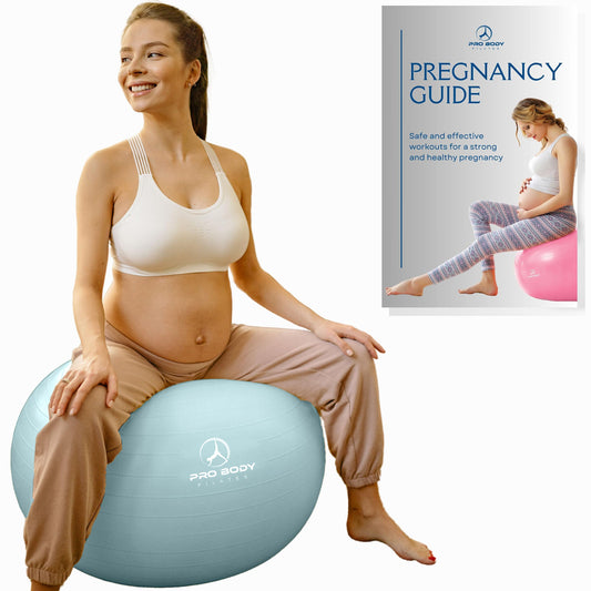 ProBody Pilates Pregnancy Ball - Yoga Ball for Pregnancy with Book, Prenatal, Labor & Postnatal Maternity Exercise