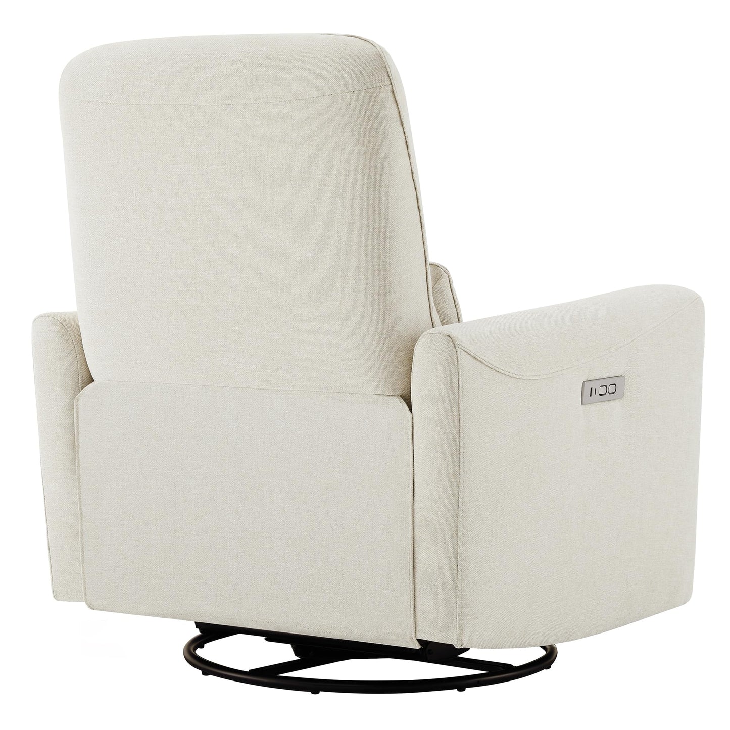 CHITA Power Recliner Chair Swivel Glider, FSC Certified Upholstered Living Room Nursery Reclining Sofa Chair with Lumbar Support, Linen
