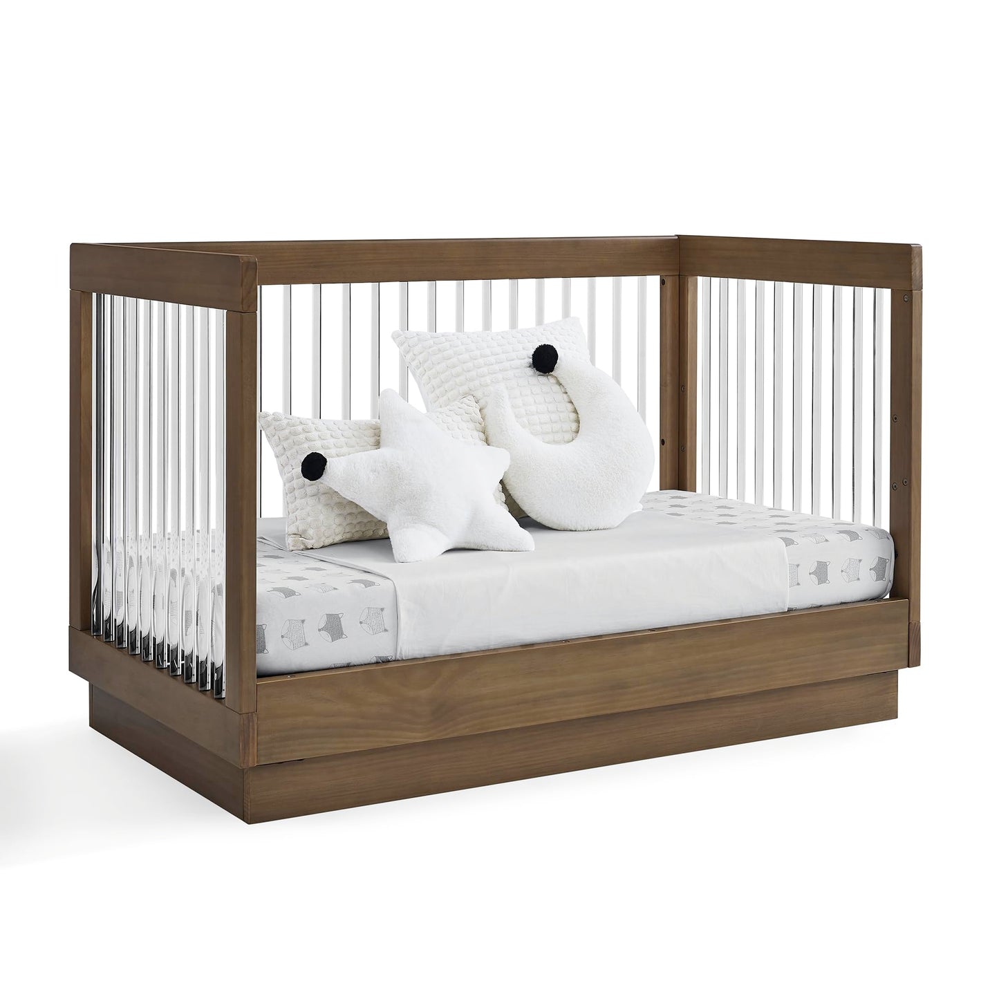 Delta Children James Acrylic 4-in-1 Convertible Crib - Greenguard Gold Certified, Midnight Grey/Acorn