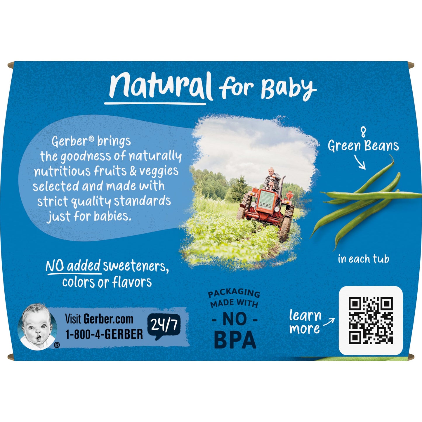 Gerber 1st Foods Baby Food, Prune Puree, Natural & Non-GMO, 2 Ounce Tubs, 2-Pack (Pack of 8)
