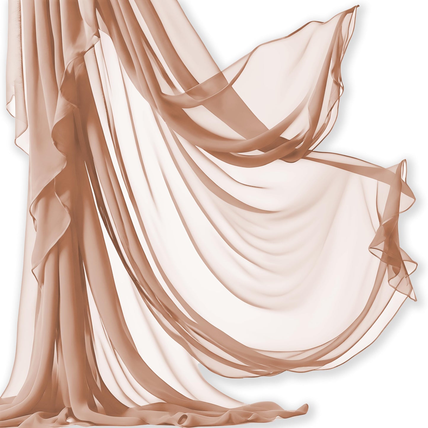 Barcelonetta | Chiffon Fabric | Decoration, Drapery Fabric | Wedding, Gender Reveal, Baby Shower, Birthday | for Arbor, Arch, Canopy, Table and Chair Decoration (Dusty Rose, 10 Yards)