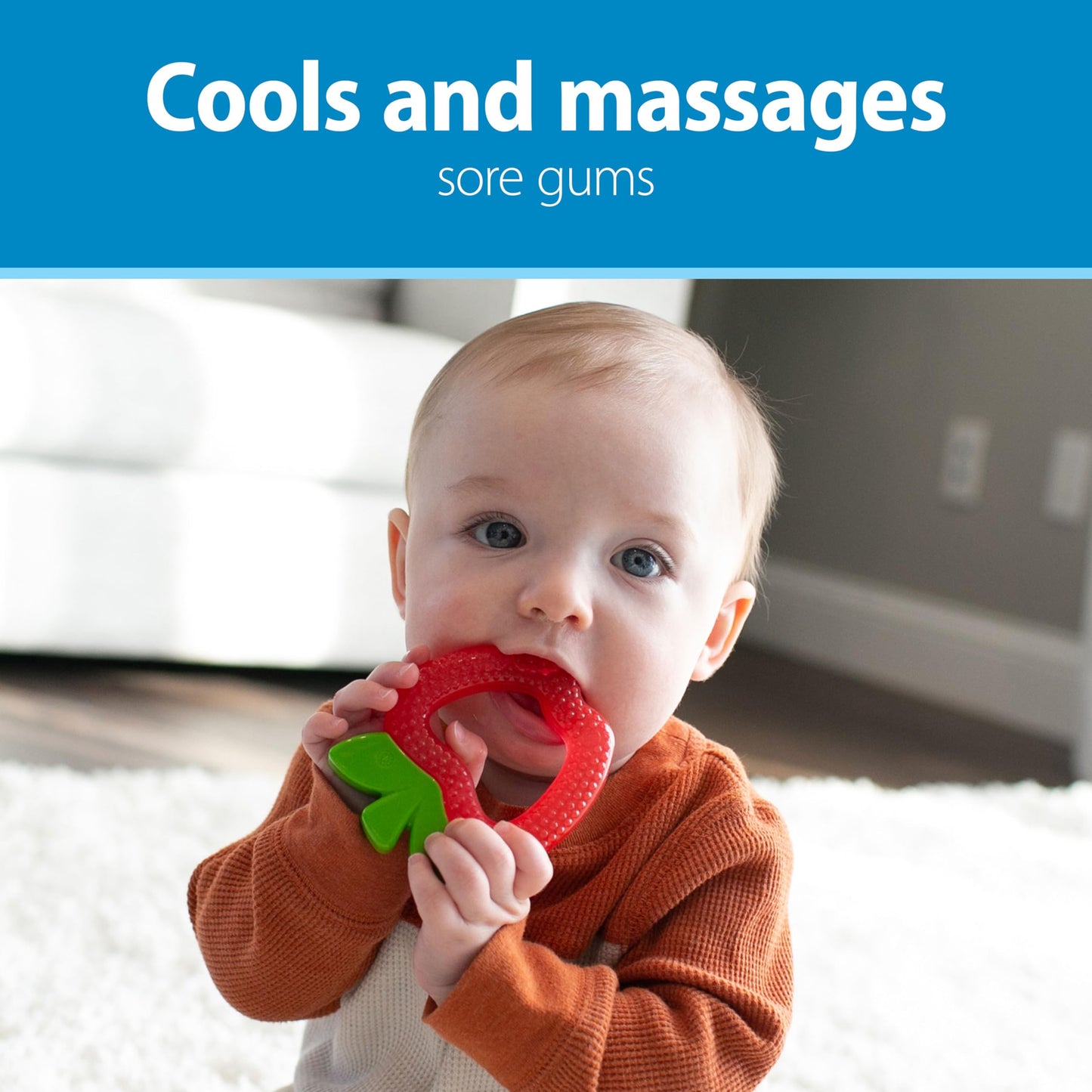 Dr. Brown's AquaCool Water-Filled Baby Teether, Cools & Massages Sore Gums, BPA Free, Pineapple and Apple, 2 Pack, 3m+