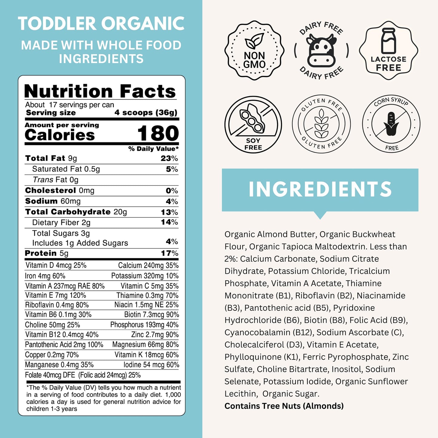 Else Nutrition Toddler Formula 12-36 mo., Plant Based Toddler Nutritional Drink - Soy & Dairy Free, Lactose Free - Complete Baby Formula (12-36 mo.), Protein Powder w/ 20+ Vitamins (22oz, 6-Pack)