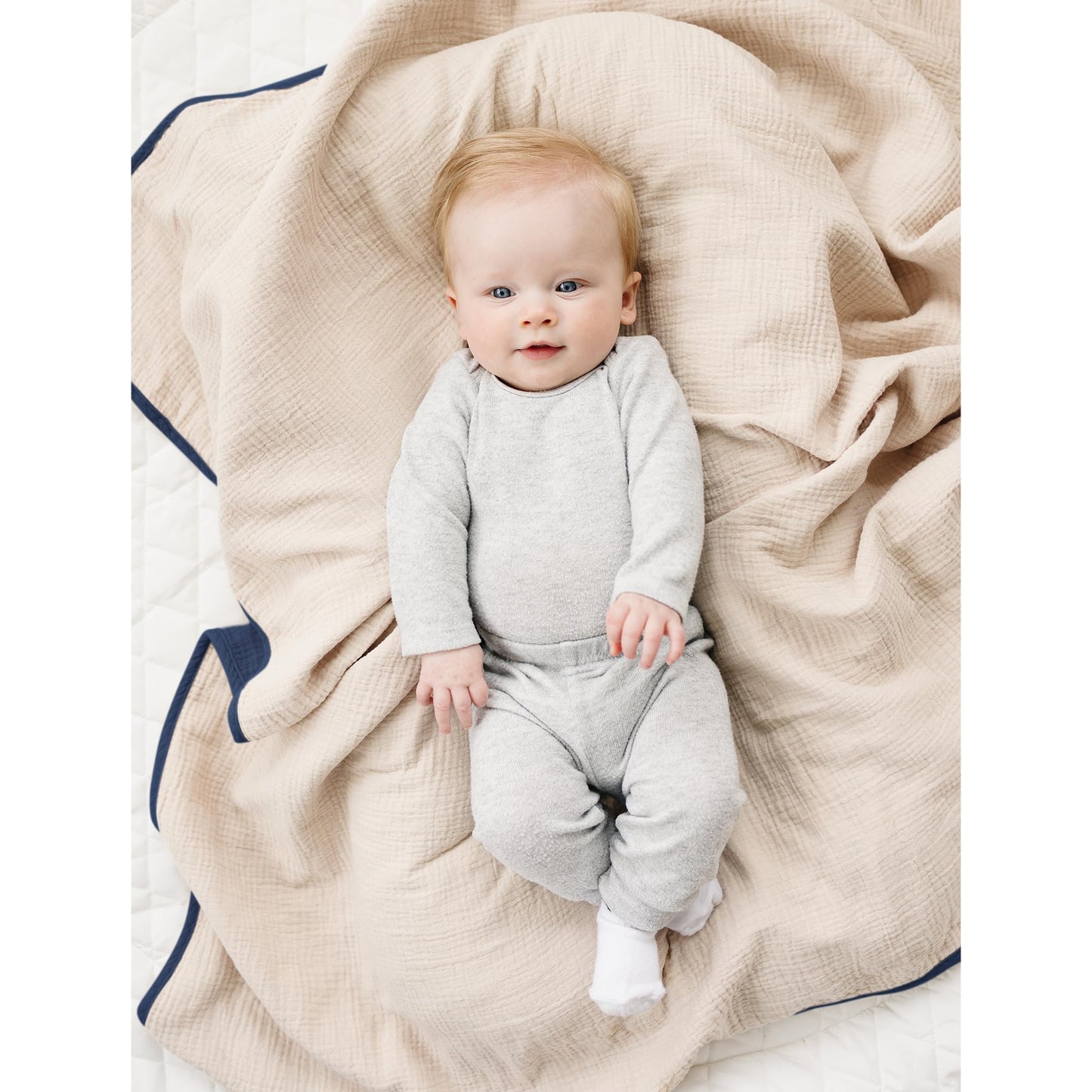 Konssy Muslin Baby Blankets for Girls Boys, 100% Cotton Crib Blanket for Infant Toddler, Super Soft and Lightweight Nursery Swaddling Wrap 40"x36" (Floral)
