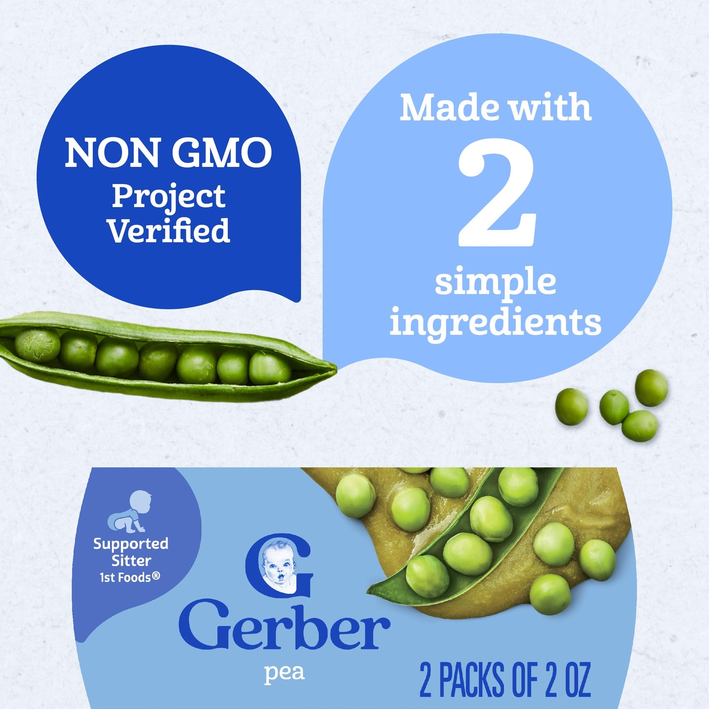 Gerber 1st Foods Baby Food, Prune Puree, Natural & Non-GMO, 2 Ounce Tubs, 2-Pack (Pack of 8)