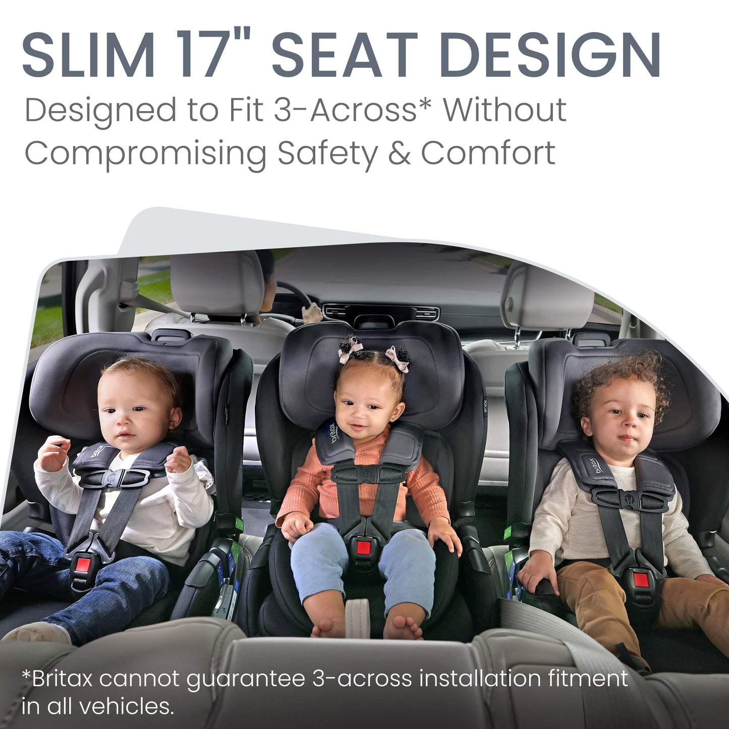 Britax Poplar S Convertible Car Seat, 2-in-1 Car Seat with Slim 17-Inch Design, ClickTight Technology, Arctic Onyx