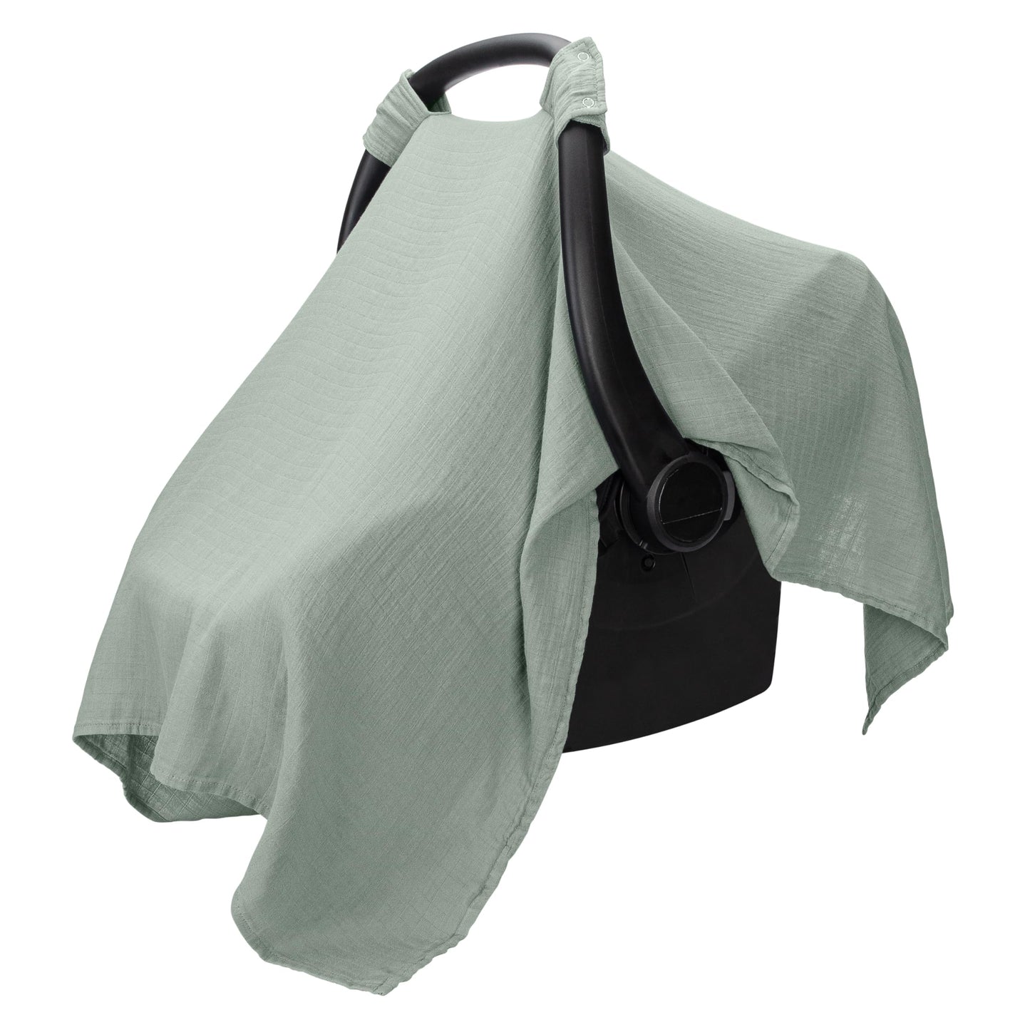 Comfy Cubs Baby Car Seat Cover - Soft, Breathable Bamboo Rayon and Muslin Cotton Blend - Lightweight Canopy for Sun, Bug, and Comfort Protection - Large Size Infant Seat Cover in Sage Design