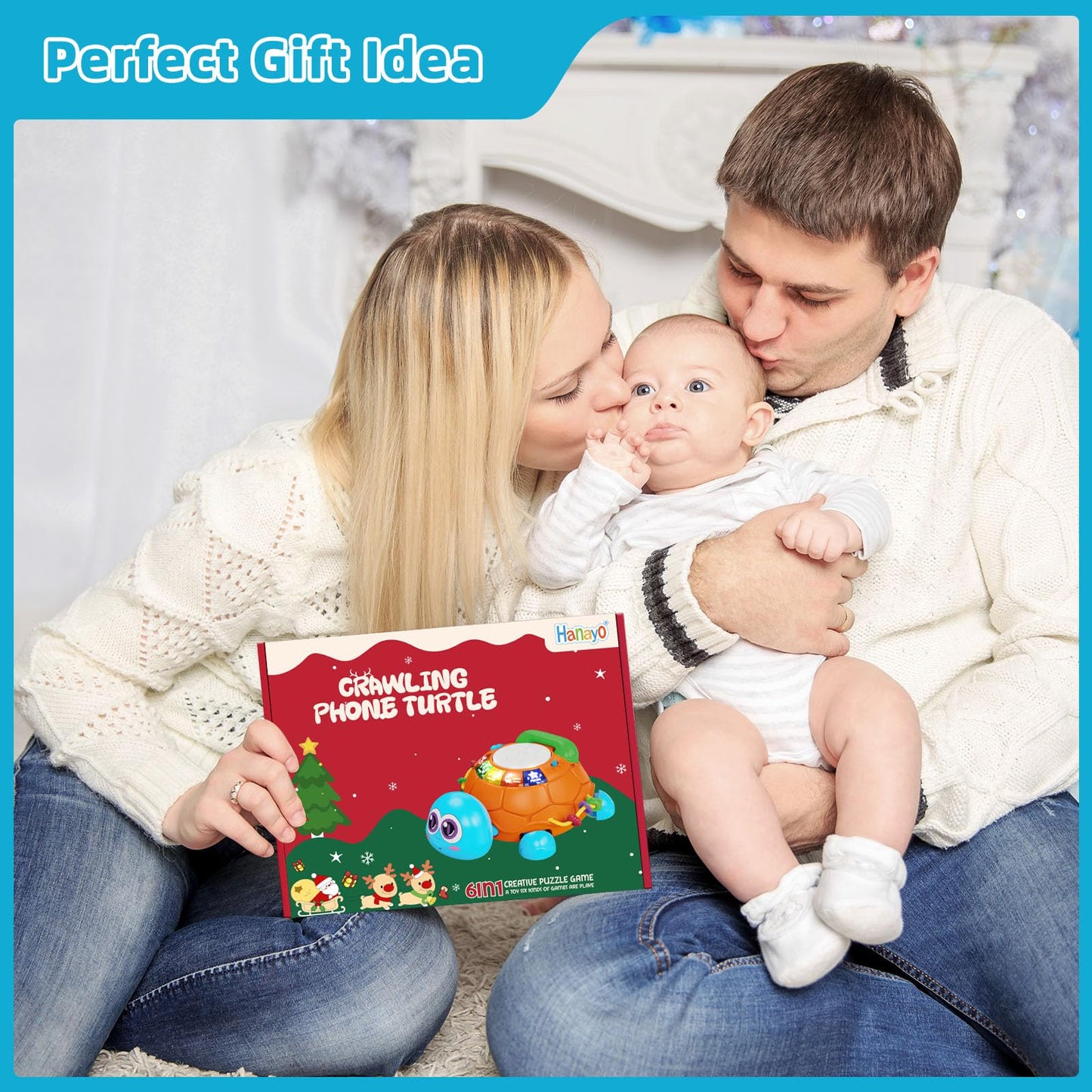 Hanayo Baby Musical Turtle Crawling Girl Toys for 6-18 Months,Infant Early Learning Educational Toy,Baby Girl Gift Essentials for Newborn 7 8 9 11+ Months 1-2 Year Old(Pink)