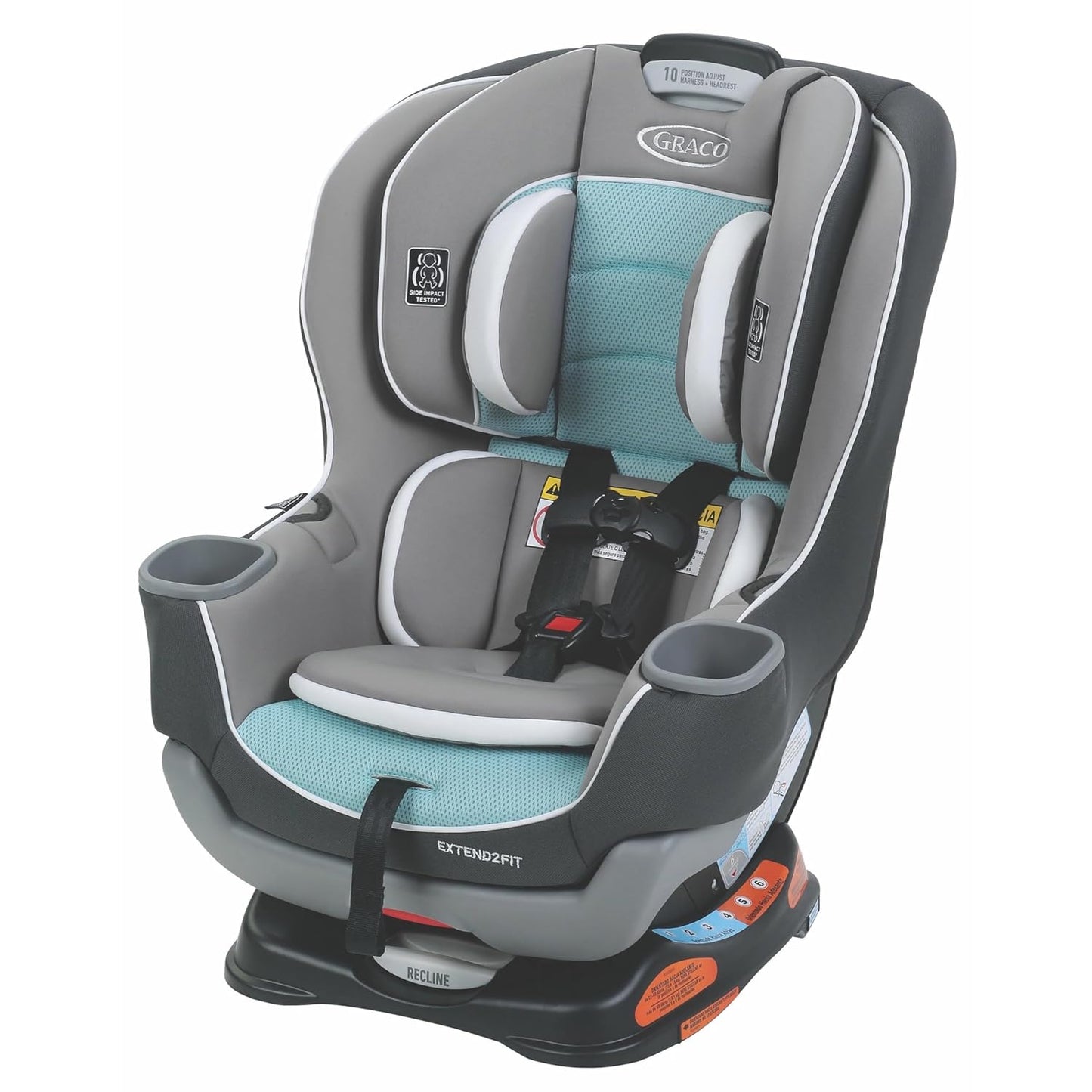 Graco Extend2Fit Convertible Baby Car Seat, Rear and Forward Facing, Adjustable Extension Panel for Extra Legroom, Gotham