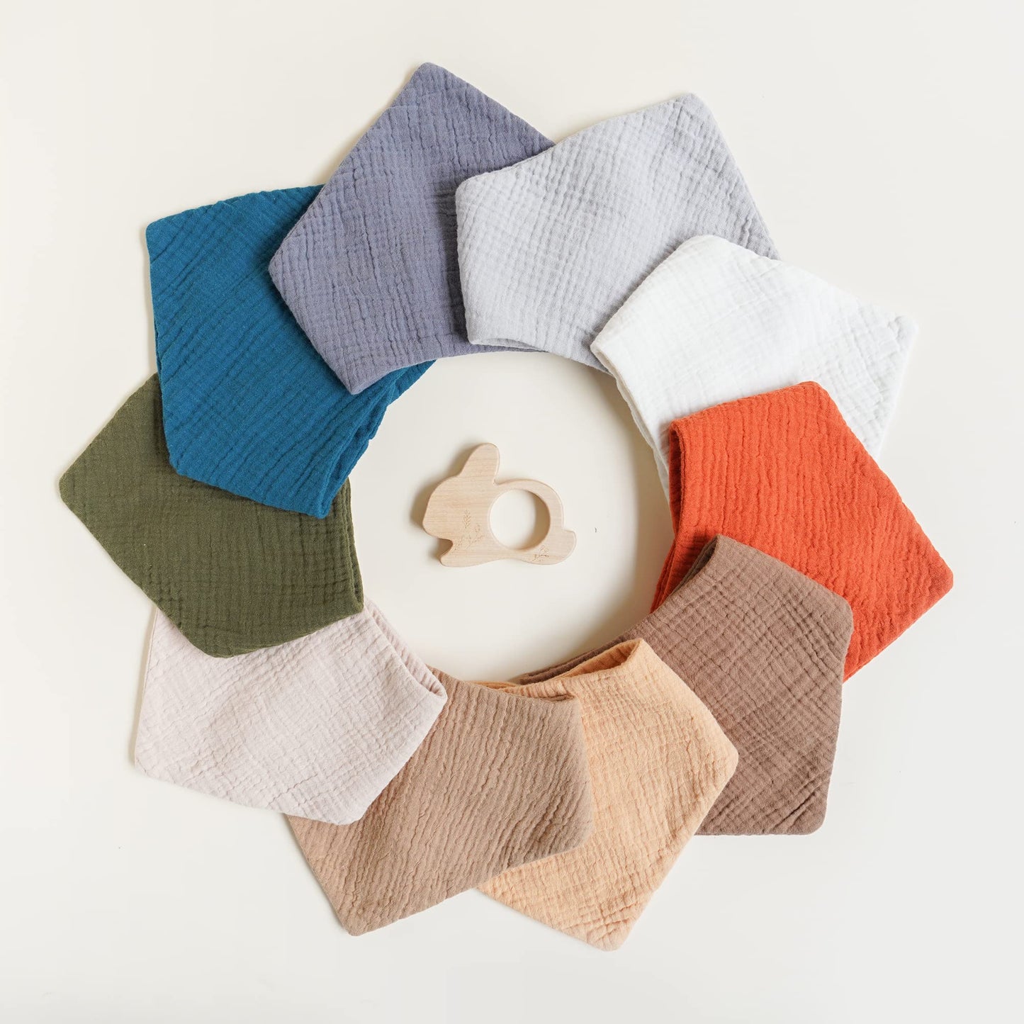 Konssy Muslin Baby Bibs 10 Pack Baby Bandana Drool Bibs 100% Cotton for Unisex Boys and Girls, Soft Absorbent Set for Teething and Drooling