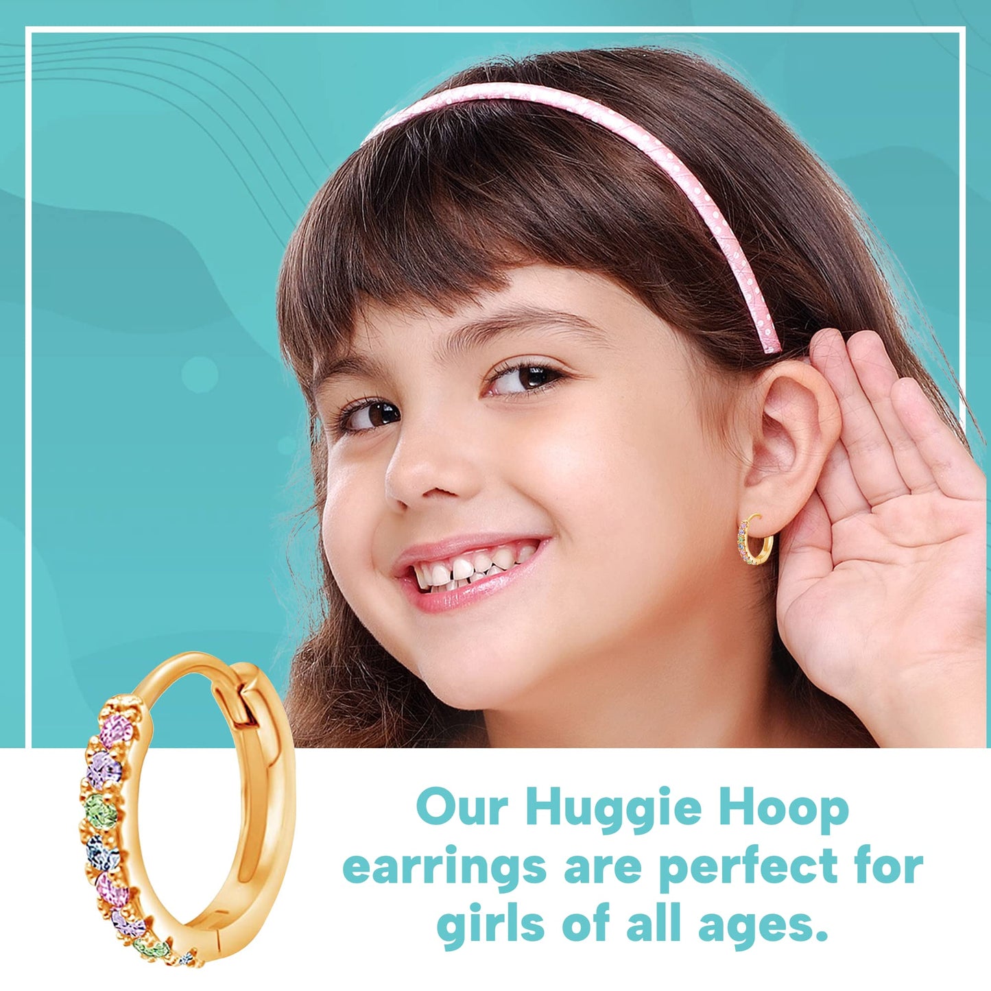 Chanteur Hypoallergenic Huggie Earrings for Girls & Women - Small Hoop Design, Perfect for Teens & Kids