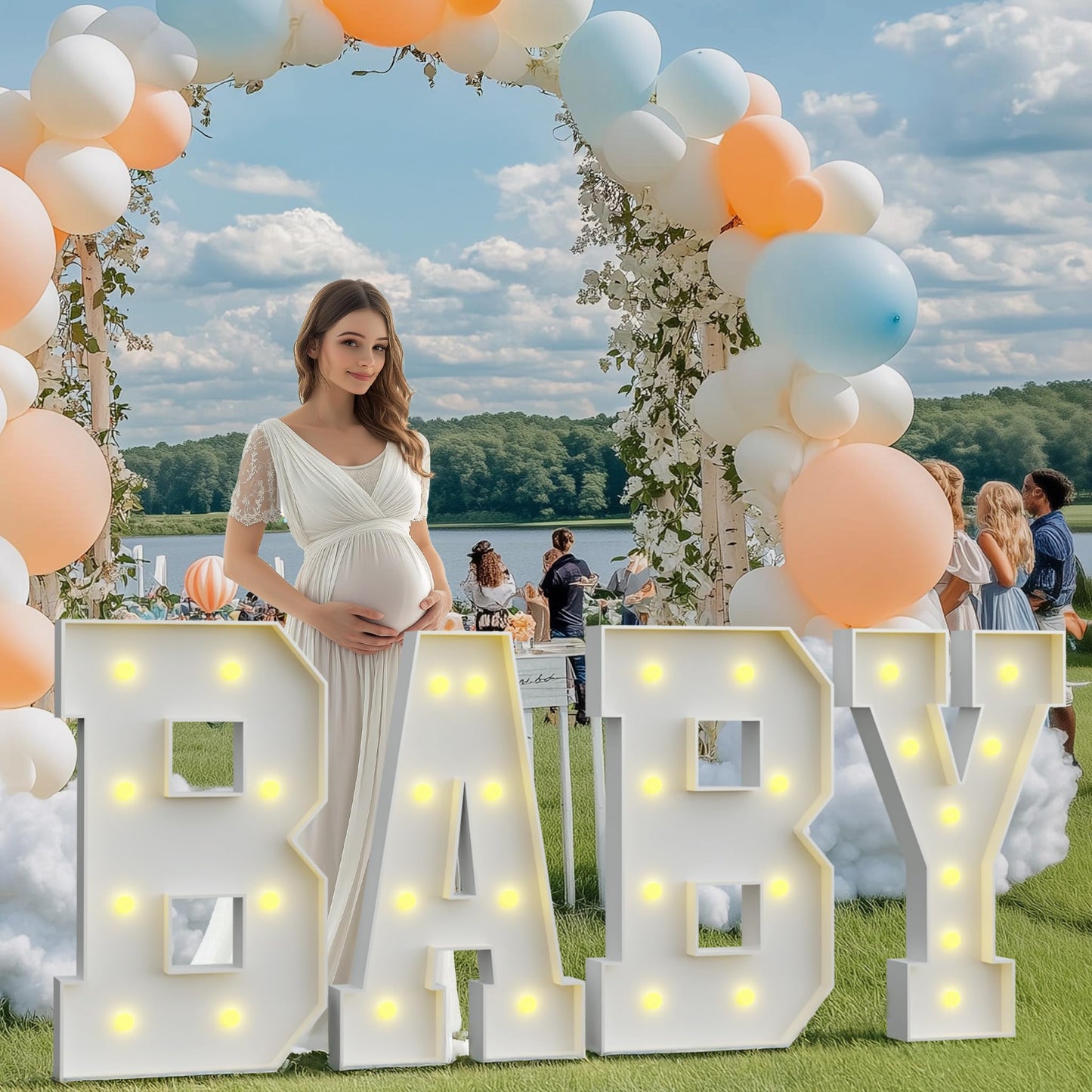 3FT Marquee Letters for Baby Shower Decorations,3FT Baby Letters for Baby Shower, Light up Letters Gender Reveal Decorations