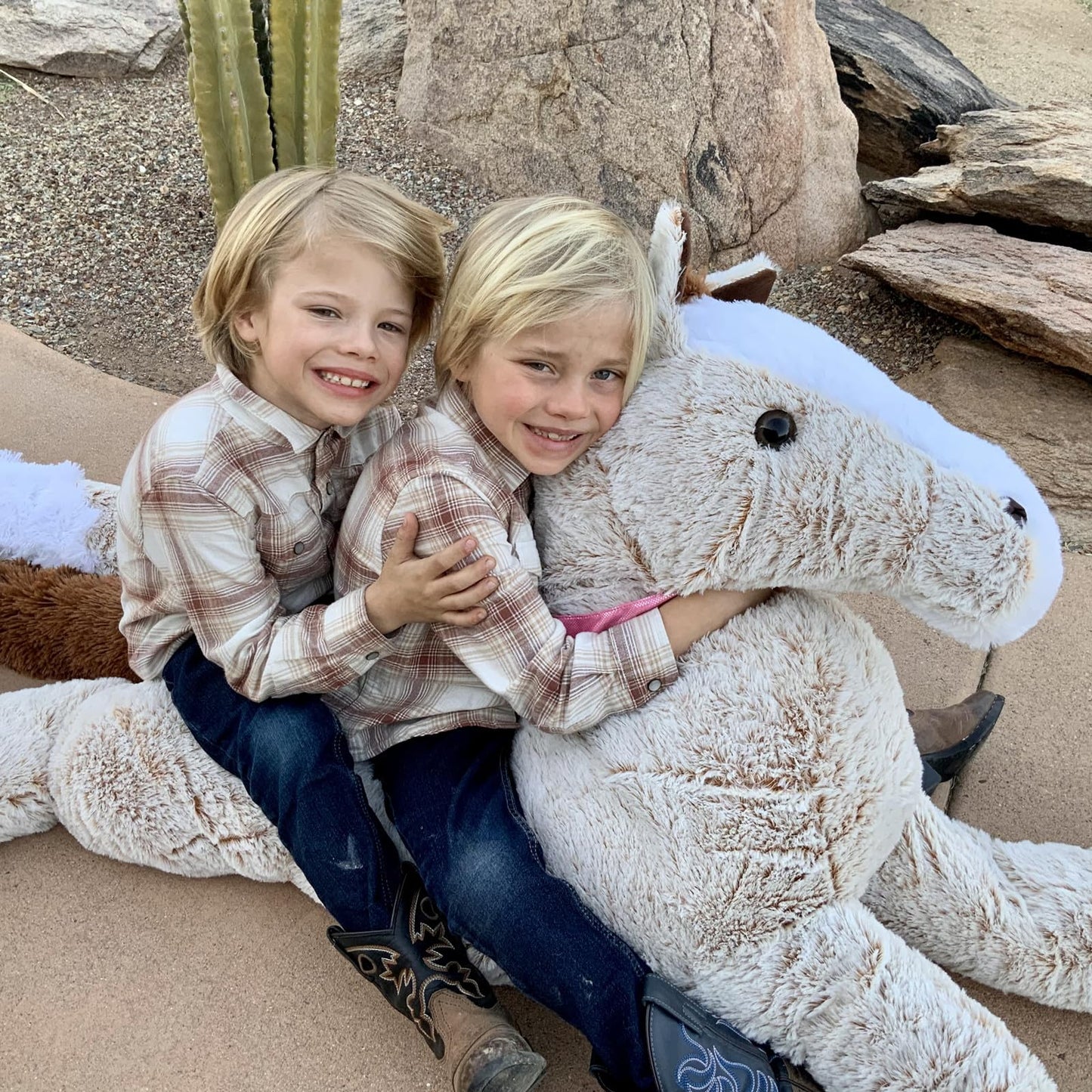 Tezituor 47 Inch Giant Horse Stuffed Animal, 4ft Realistic Chocolate Stuffed Horse Plush Toy, Hugging Soft Horse Pony Plush Pillow for Boys Girls,