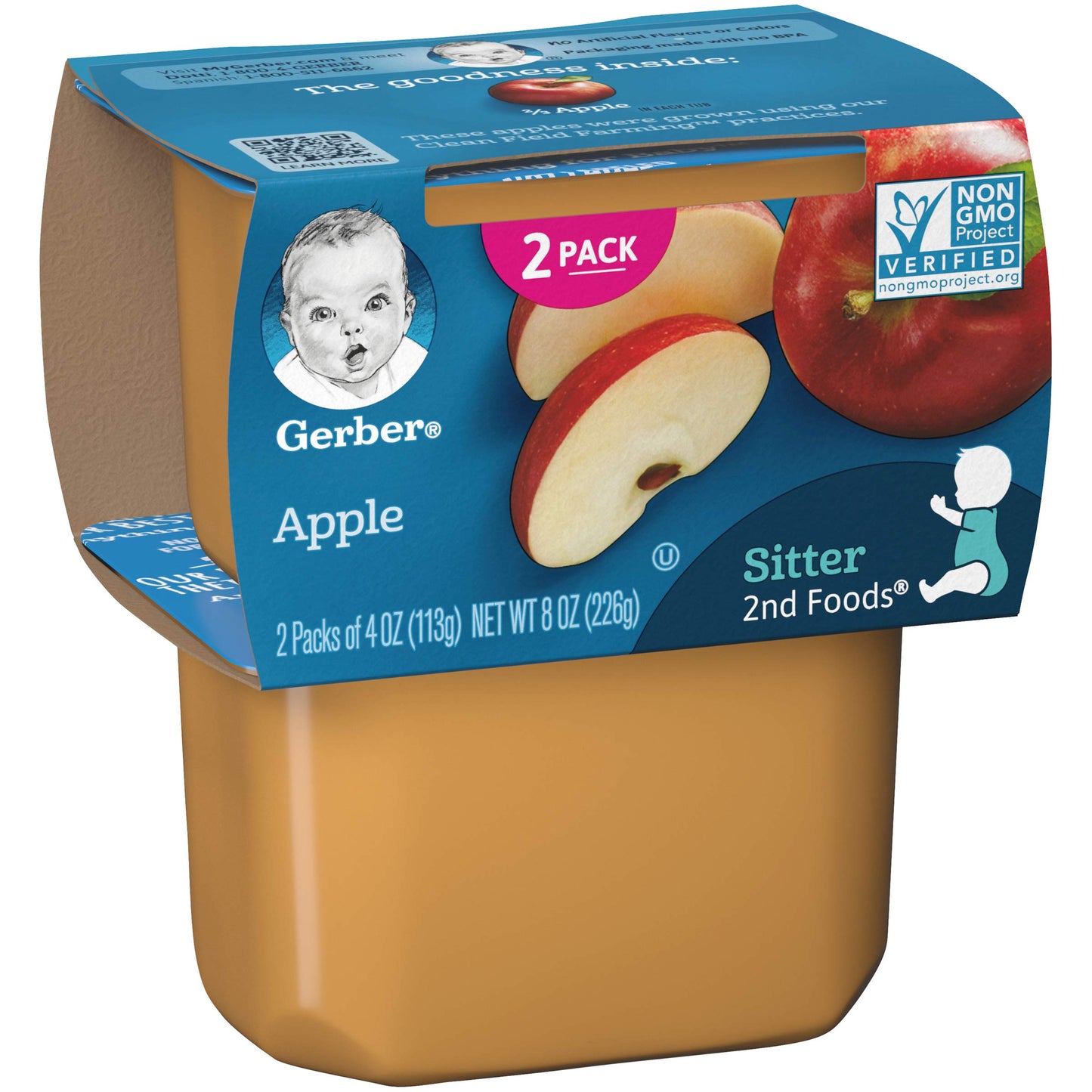 Gerber 2nd Food Baby Food Green Bean Puree, Natural & Non-GMO, 8 Ounce, 2 Count (Pack of 8)