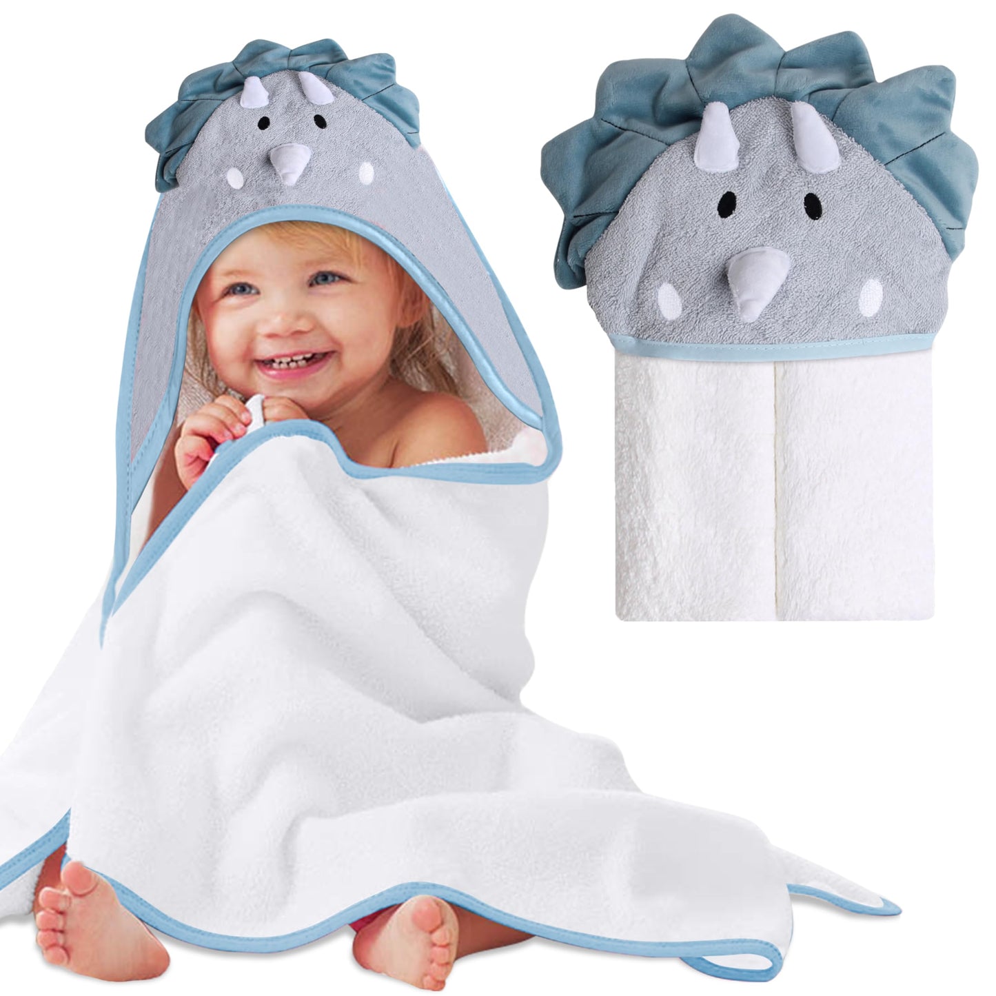 Mother's Choice Baby Hooded Towel - Large 33x33 Inch, 100% Cotton, Ultra-Soft & Absorbent Bath Towel for Newborns, Infants, Boys & Girls (Butterfly)