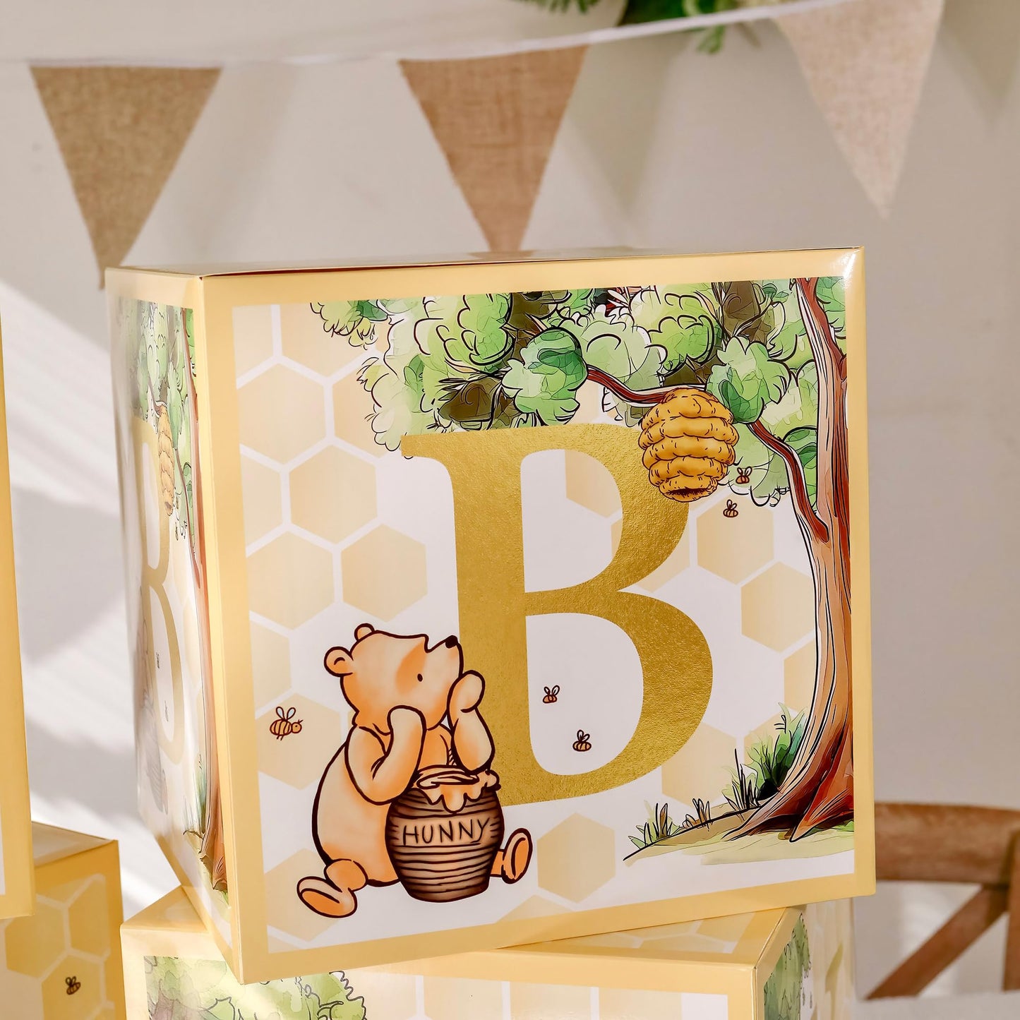 Kate Aspen Woodland Baby Shower Boxes with Letters for Baby Shower Gender Reveal Decorations Photo Prop & Forest Animal Nursery Decor (Set of 4 Blocks Spells Baby)