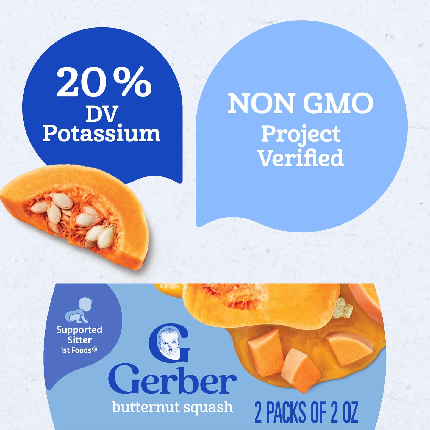 Gerber 1st Foods Baby Food, Prune Puree, Natural & Non-GMO, 2 Ounce Tubs, 2-Pack (Pack of 8)