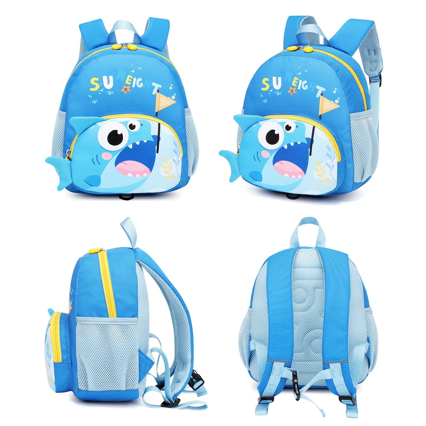 SUN EIGHT Preschool Backpack with Anti-Lost Harness Toddler Backpack School Bag 3D Cartoon Lunch Backpack for Toddler Girls 1-4 Years(Butterfly)