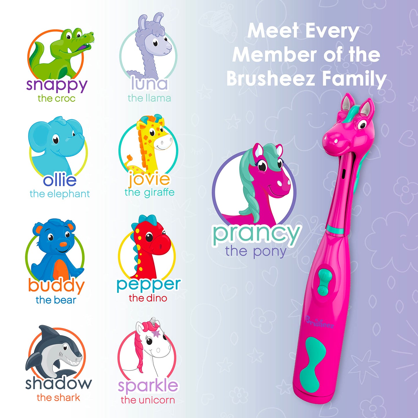 Brusheez Kids’ Electric Toothbrush Set - Safe & Effective for Ages 3+ - Parent Tested & Approved with Gentle Bristles, 2 Brush Heads, Rinse Cup, 2-Minute Timer, & Storage Base (Sparkle The Unicorn)