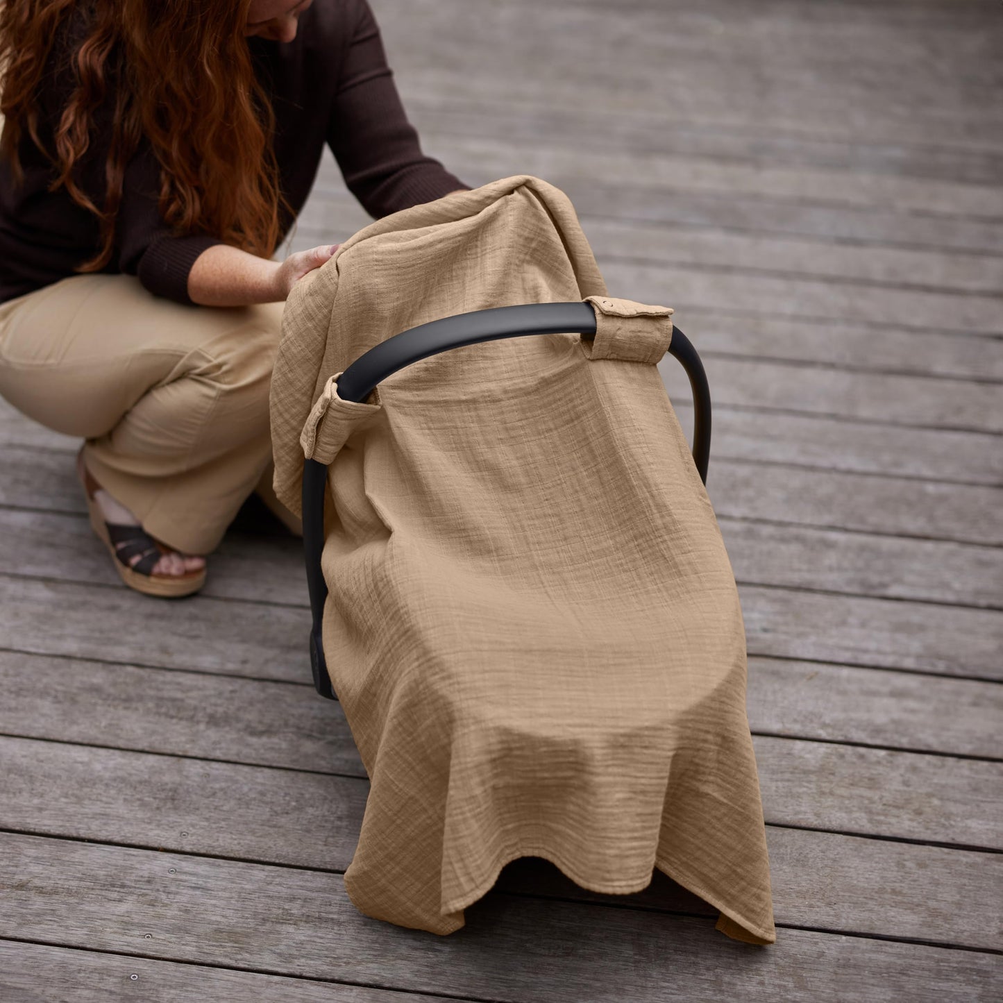 Car Seat Cover Baby - Organic Cotton - Carseat Covers Baby - Carseat Cover - Car Seat Canopy - Carseat Canopy - 100% Muslin Cotton, 43" x 32" (Soft Grey)