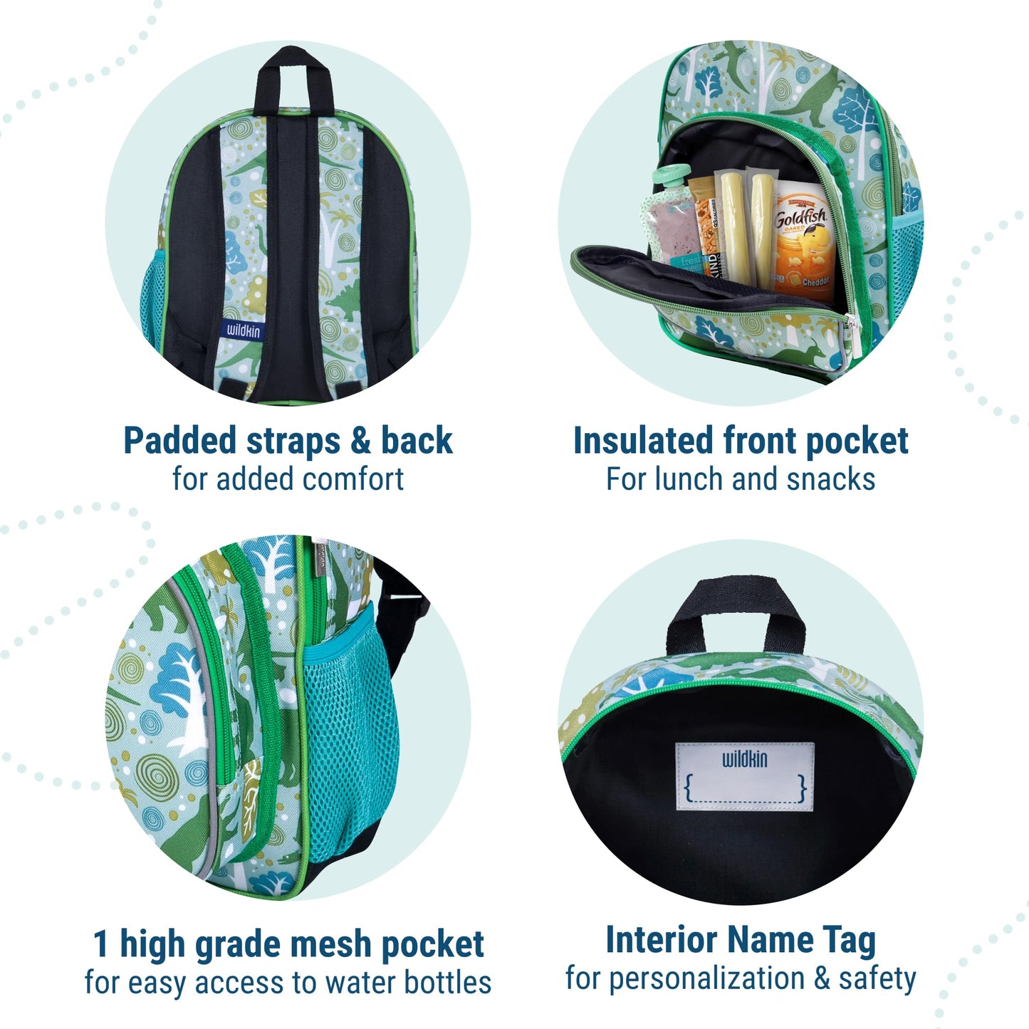 Wildkin 12-inch Kids Backpack – Padded, Adjustable, Ideal for Daycare & Travel - Trains, Planes, and Trucks