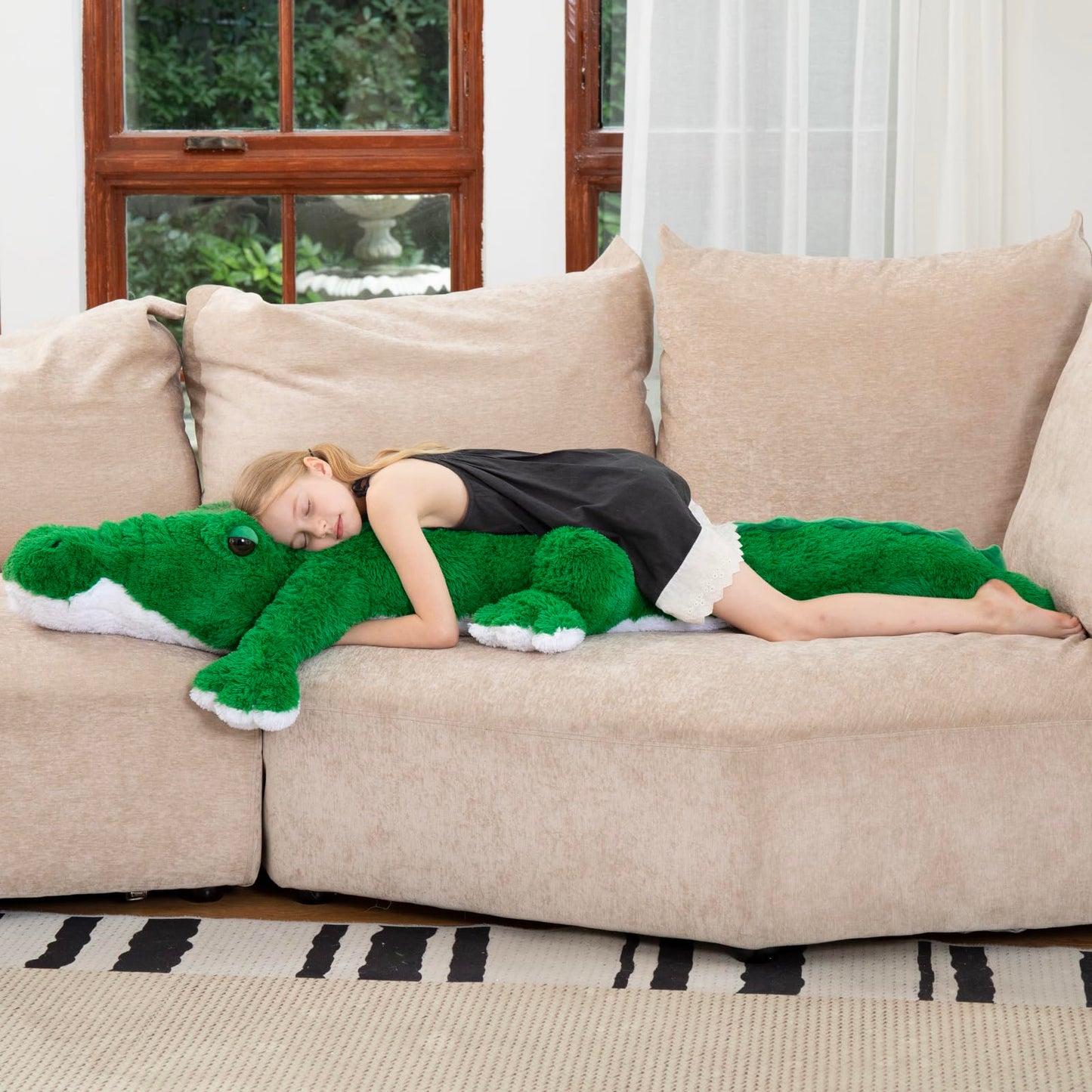 MorisMos Giant Alligator Stuffed Animal, 67inch Soft Large Alligator Plush Toy, Big Stuffed Crocodile Gifts for Kids Boys Girls