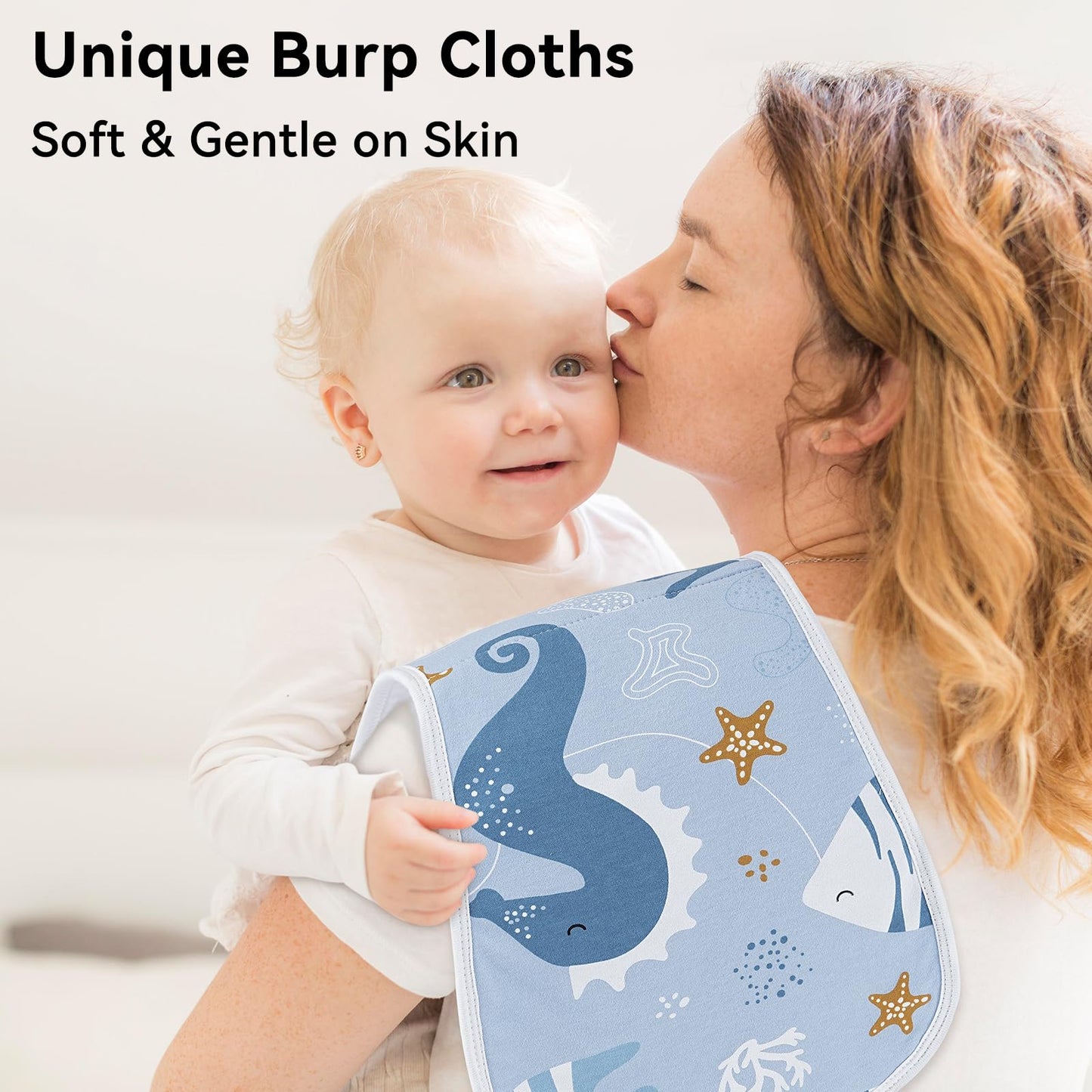 Yoofoss Baby Burp Cloths 5 Pack Burping Cloths for Babies Boys Girls Large 21''X10'' Extra Soft and Absorbent Flowers