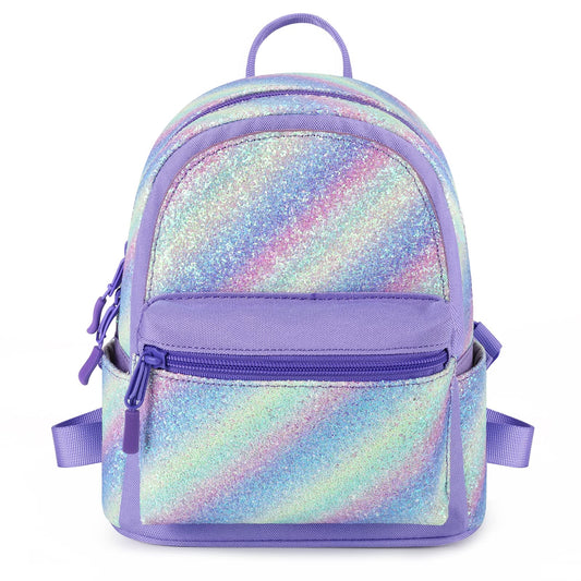 mibasies Mini Backpack for Girls Kids Rainbow Purse Dance Bag for Girls Gifts age 2 3 4 5 6 7 8 yrs