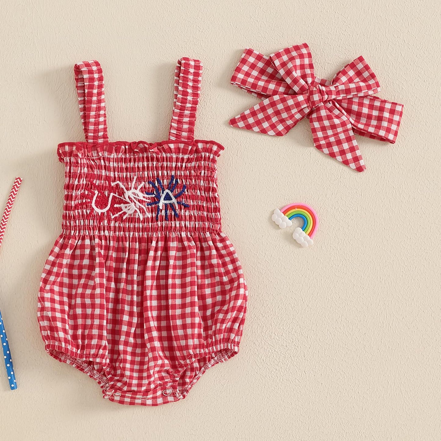 FOMOYUU Infant Newborn Baby Girl Ruffle Sleeveless Romper Summer Clothes Outfit with Cute Floral Print Jumpsuit