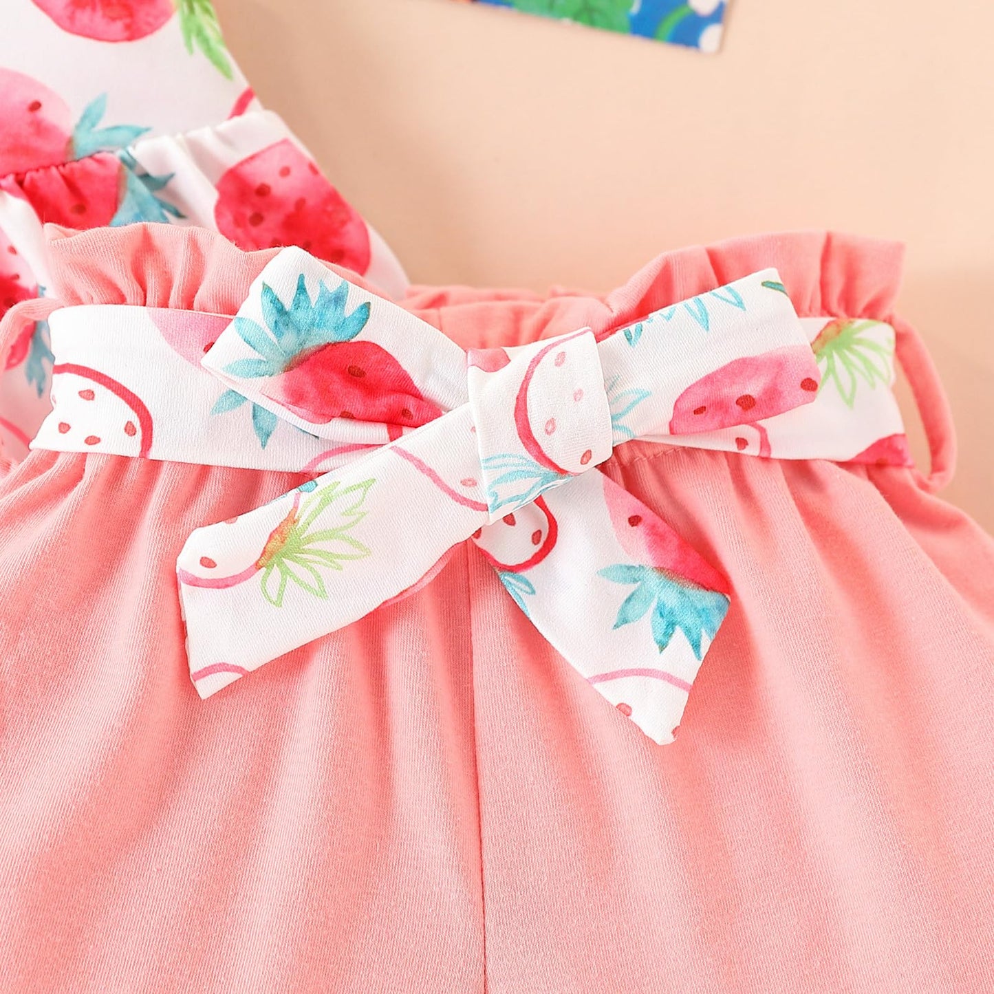 3-18M Newborn Baby Girl Pink Outfits Set Ruffle Sleeve Floral Top + Soild Shorts with Belt
