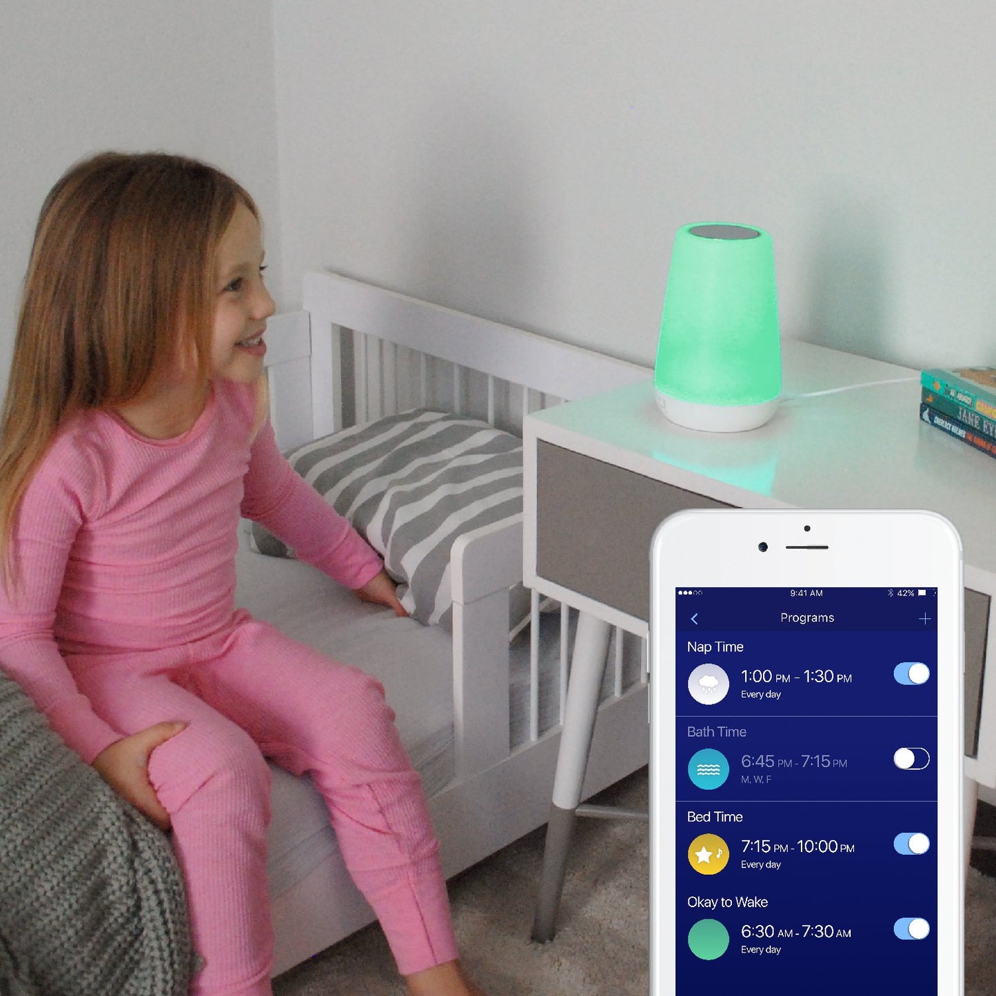 Hatch Rest Baby Sound Machine, Night Light | 2nd Gen | Registry Essential, Sleep Trainer, Routine Builder, Time-to-Rise Alarm Clock, White Noise Soother, Nursery Stories, Toddler Kids Bedroom (Wi-Fi)