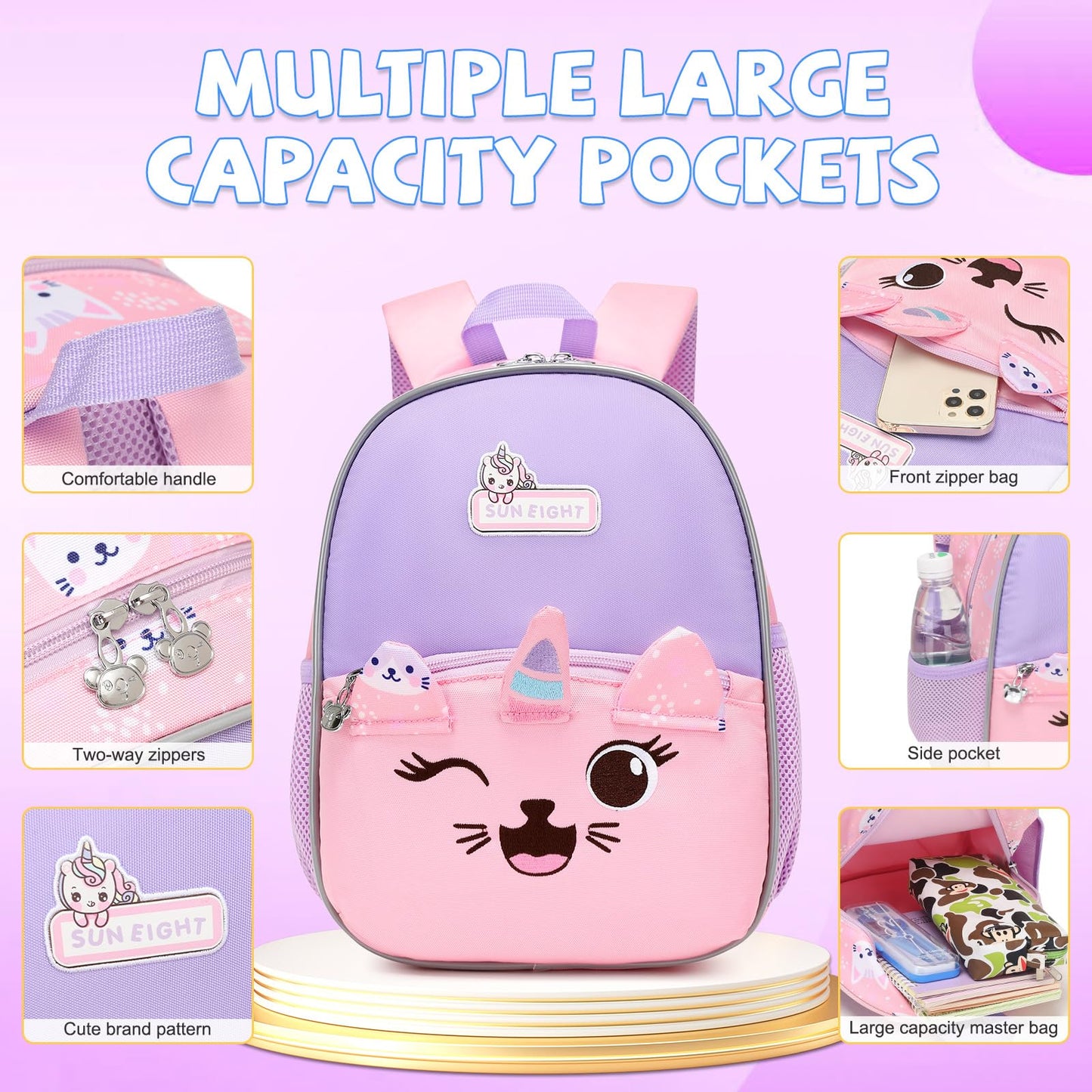 Toddler Backpack for 1-3 Year Old Girls & Boys Waterproof 3D Animal Cartoon Rabbit Design Kids Travel Backpack Lightweight Preschool Daycare Bag with Adjustable Straps(Little White Rabbit)