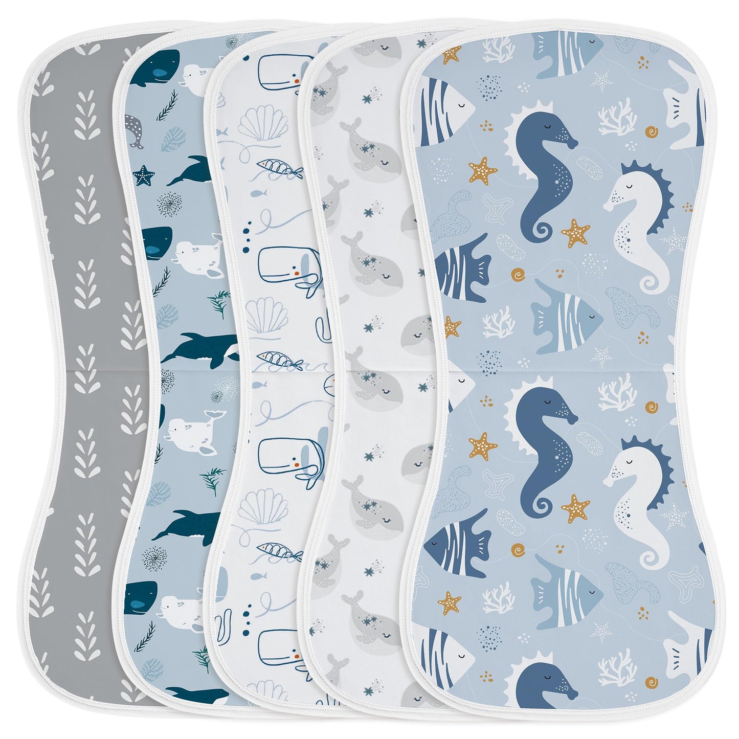 Yoofoss Baby Burp Cloths 5 Pack Burping Cloths for Babies Boys Girls Large 21''X10'' Extra Soft and Absorbent Flowers