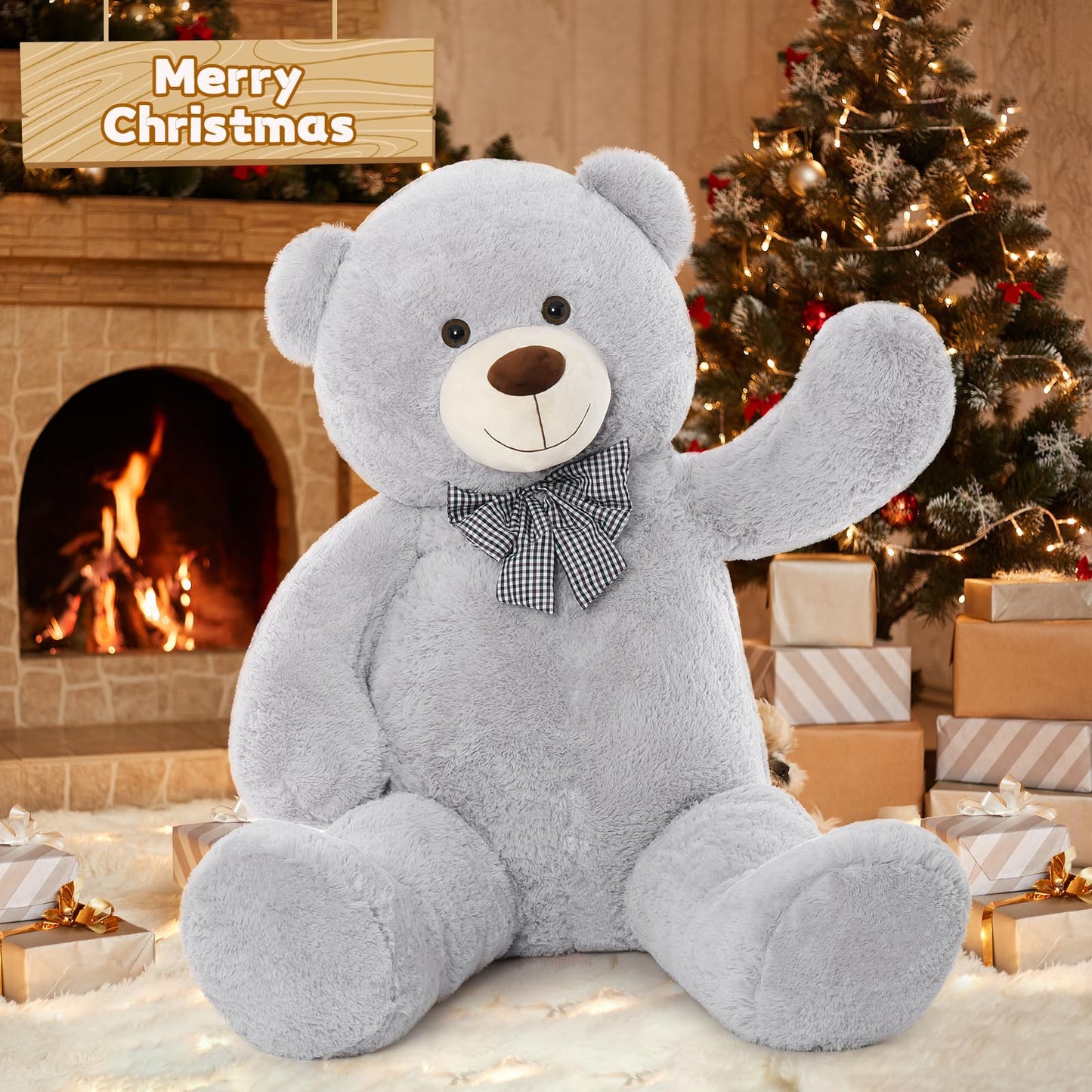 51 inch Big Teddy Bear Cute Giant Stuffed Animals Soft Plush Toy for Girlfriend Kids for Birthday Christmas Valentine's Day