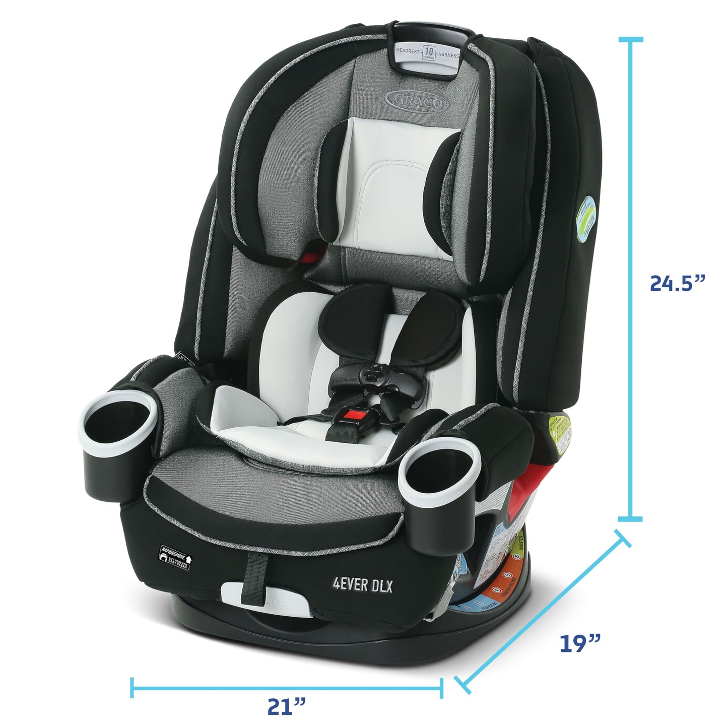 Graco 4Ever DLX 4-in-1 Car Seat, Maven | Infant to Toddler Car Seat, with 10 Years of Use | Rear-Facing, Forward-Facing and Booster Modes | Safe, Comfortable and Convenient